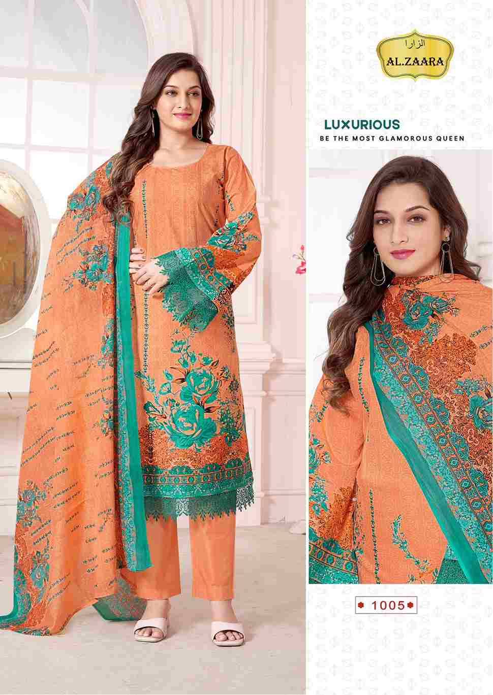 Al.Zaara Vol-1 By Fashid Whoelsale 1001 To 1006 Series Beautiful Suits Colorful Stylish Fancy Casual Wear & Ethnic Wear Heavy Cotton Dresses At Wholesale Price