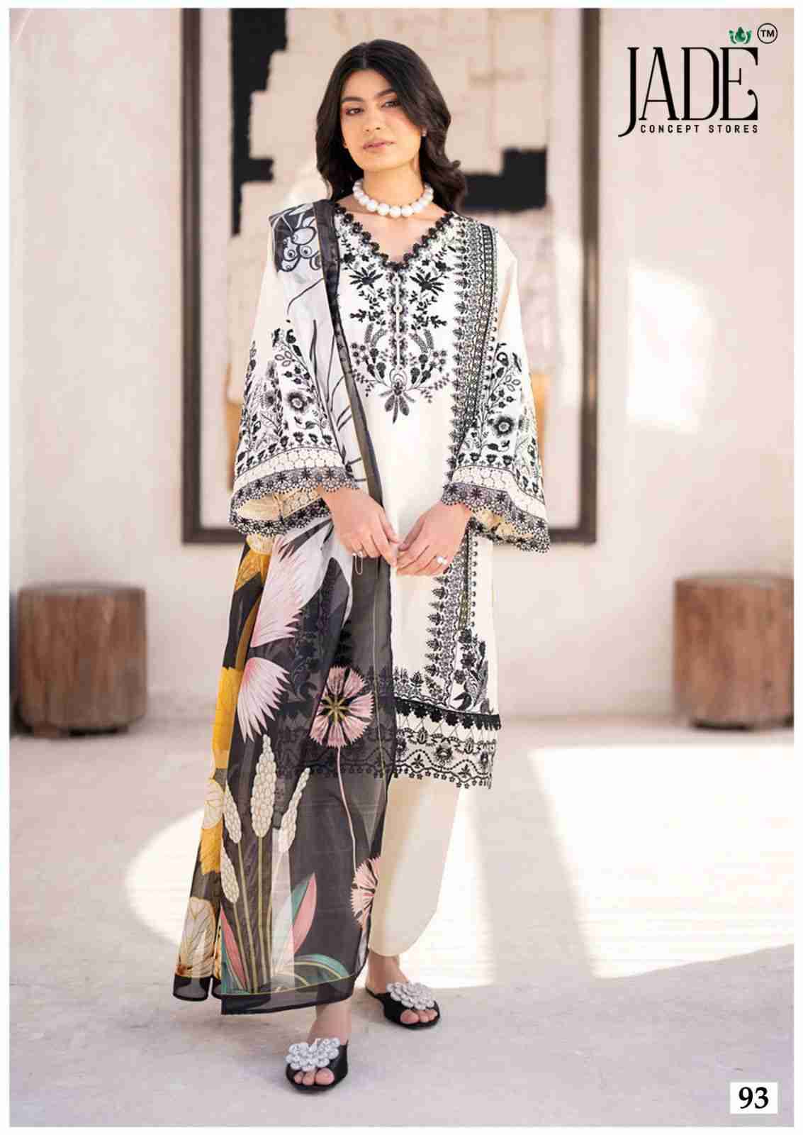 Chevron Vol-10 By Jade 91 To 96 Series Beautiful Festive Suits Colorful Stylish Fancy Casual Wear & Ethnic Wear Pure Lawn Cotton Embroidered Dresses At Wholesale Price