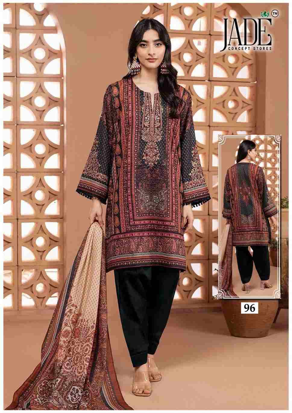 Chevron Vol-10 By Jade 91 To 96 Series Beautiful Festive Suits Colorful Stylish Fancy Casual Wear & Ethnic Wear Pure Lawn Cotton Embroidered Dresses At Wholesale Price