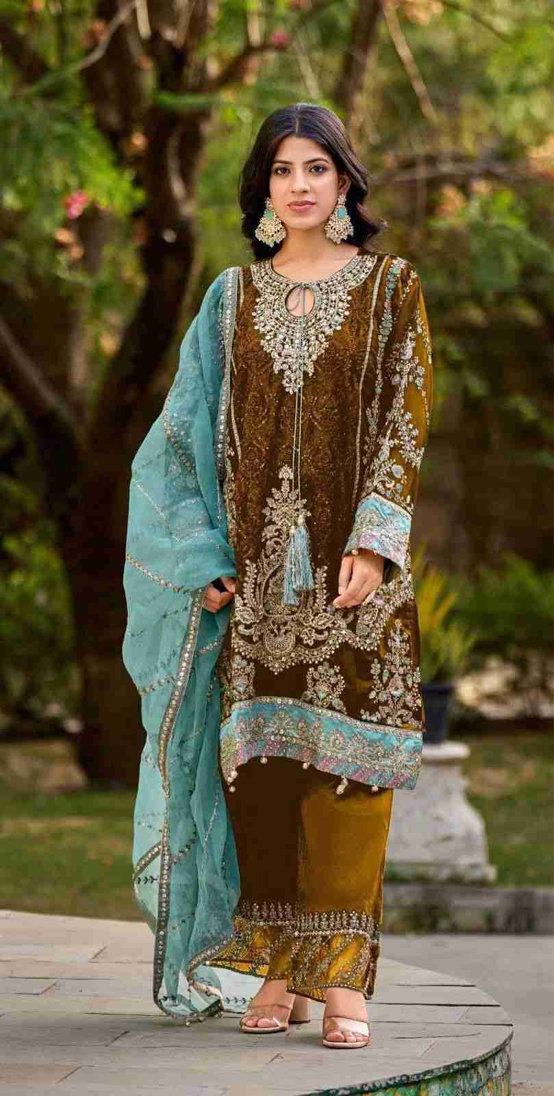 L-1889 By Fashid Wholesale 01 To 05 Series Beautiful Stylish Fancy Colorful Casual Wear & Ethnic Wear & Ready To Wear Velvet Embroidery Dresses At Wholesale Price