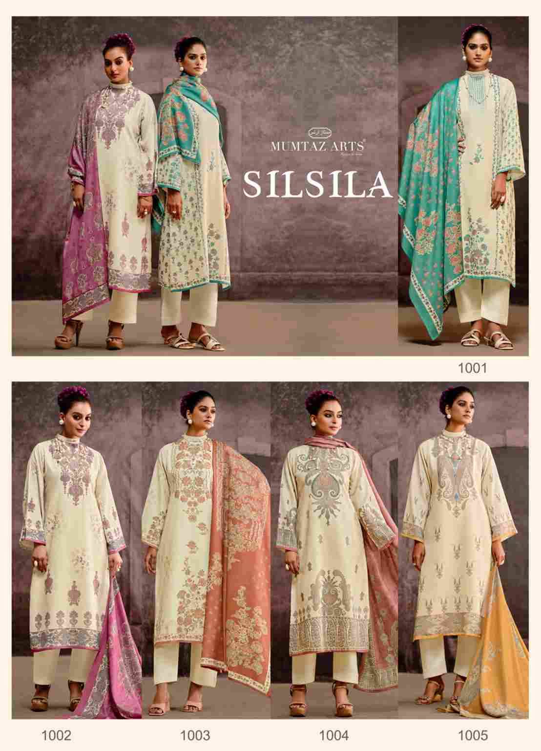 Silsila By Mumtaz Arts 1001 To 1005 Series Beautiful Festive Suits Colorful Stylish Fancy Casual Wear & Ethnic Wear Pure Viscose Pashmina Print Dresses At Wholesale Price