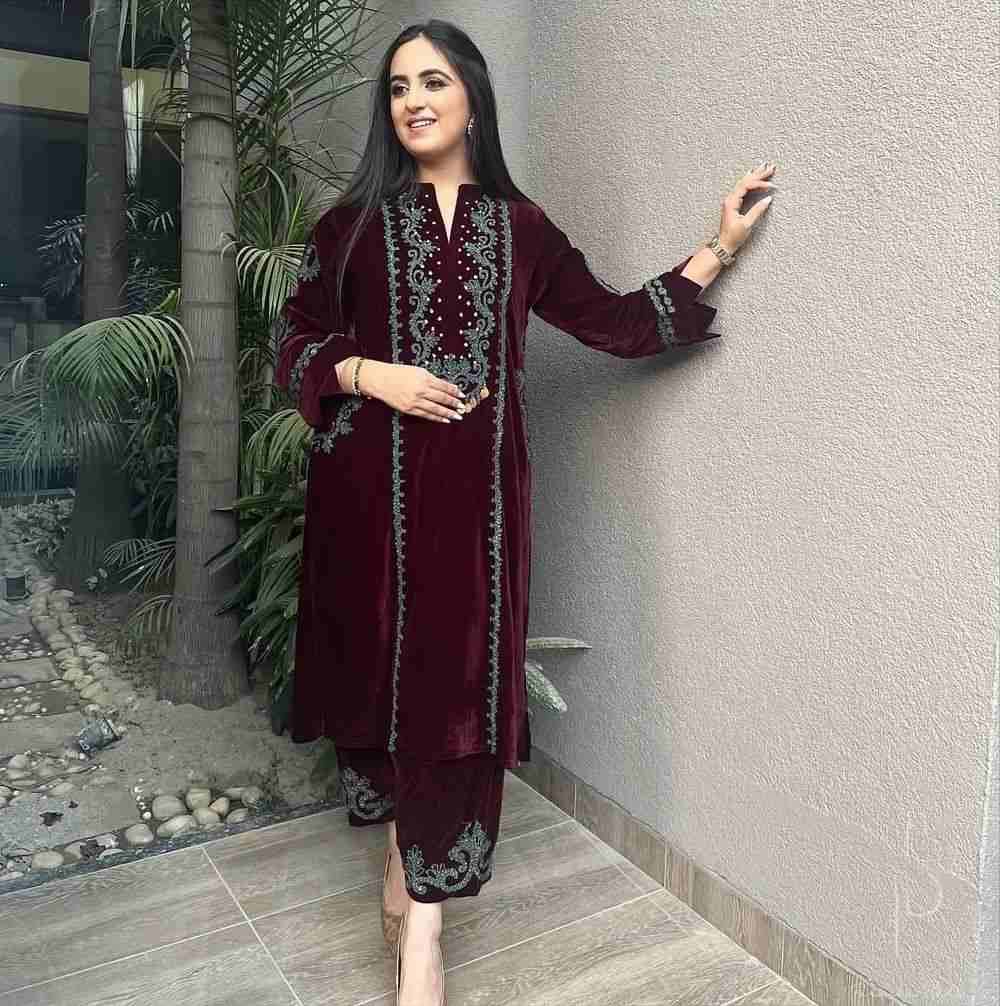 L-1890 By Fashid Wholesale 01 To 02 Series Beautiful Stylish Fancy Colorful Casual Wear & Ethnic Wear & Ready To Wear Velvet Embroidery Dresses At Wholesale Price