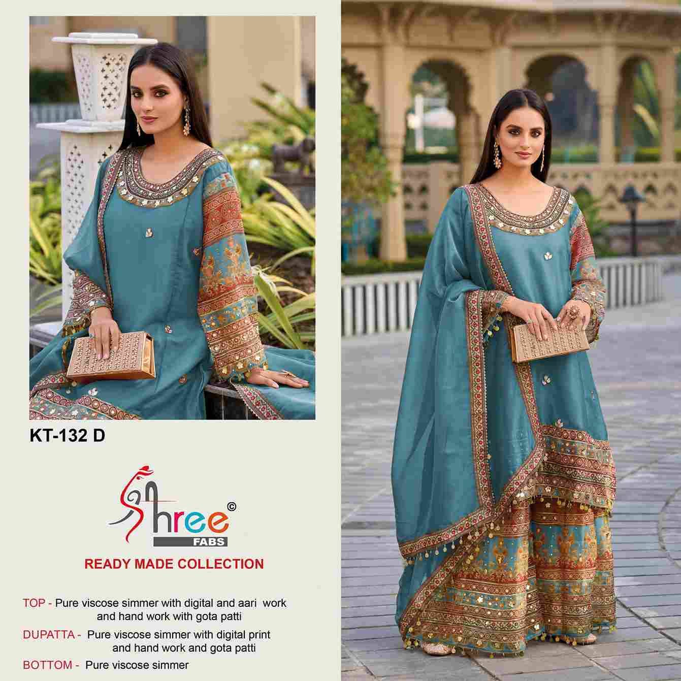 Shree Fabs Hit Design KT-132 Colours By Shree Fabs KT-132-A To KT-132-D Series Designer Pakistani Suits Beautiful Fancy Stylish Colorful Party Wear & Occasional Wear Pure Viscose Embroidery Dresses At Wholesale Price