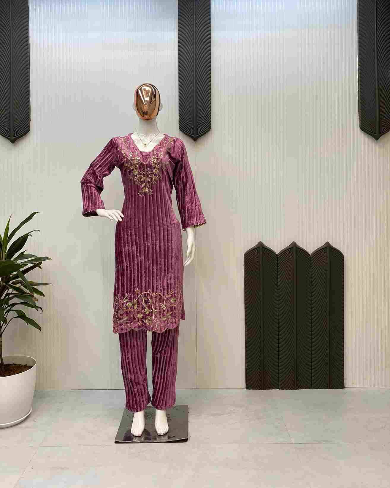 L-1893 By Fashid Wholesale 01 To 04 Series Beautiful Stylish Fancy Colorful Casual Wear & Ethnic Wear & Ready To Wear Blooming Velvet Embroidery Dresses At Wholesale Price