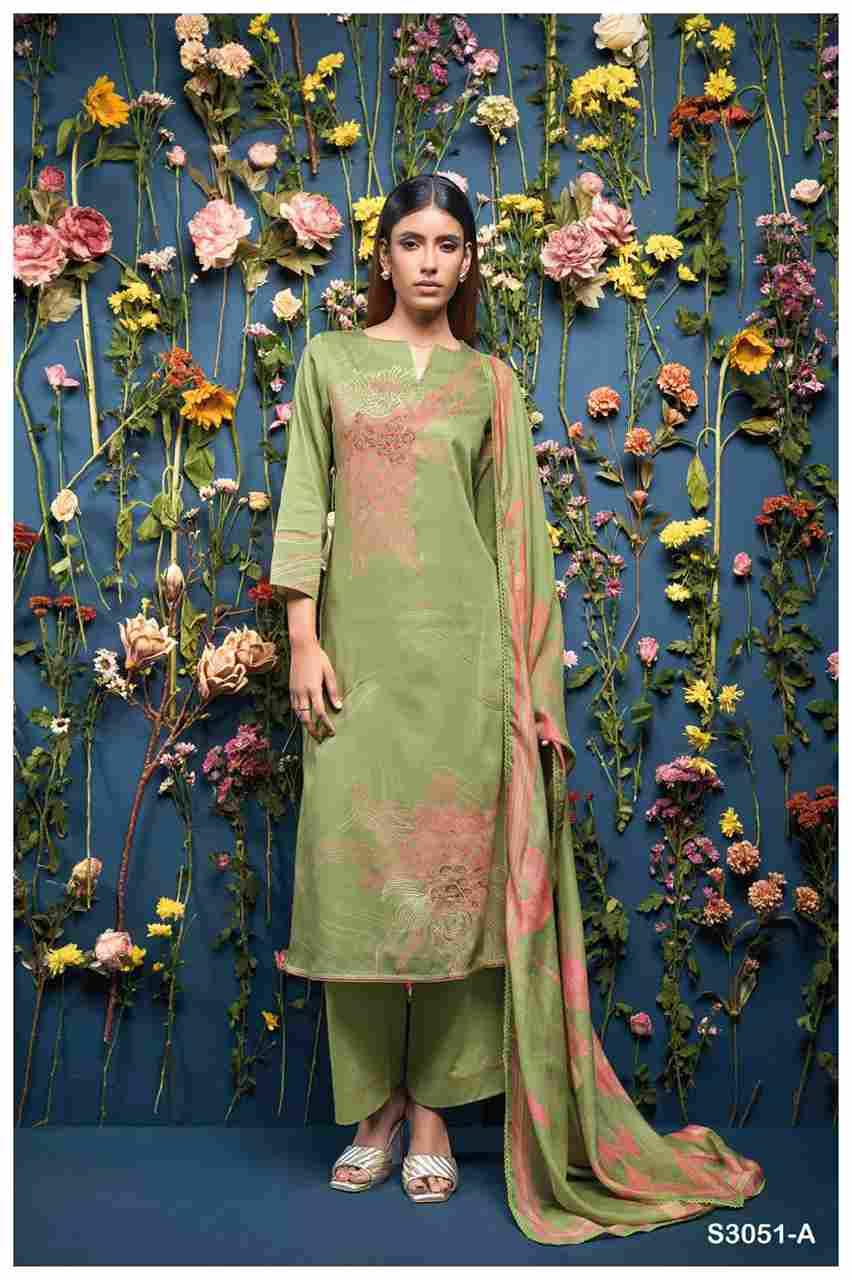 Lina-3051 By Ganga Fashion 3051-A To 3051-D Series Beautiful Festive Suits Colorful Stylish Fancy Casual Wear & Ethnic Wear Pure Cotton Satin Dresses At Wholesale Price