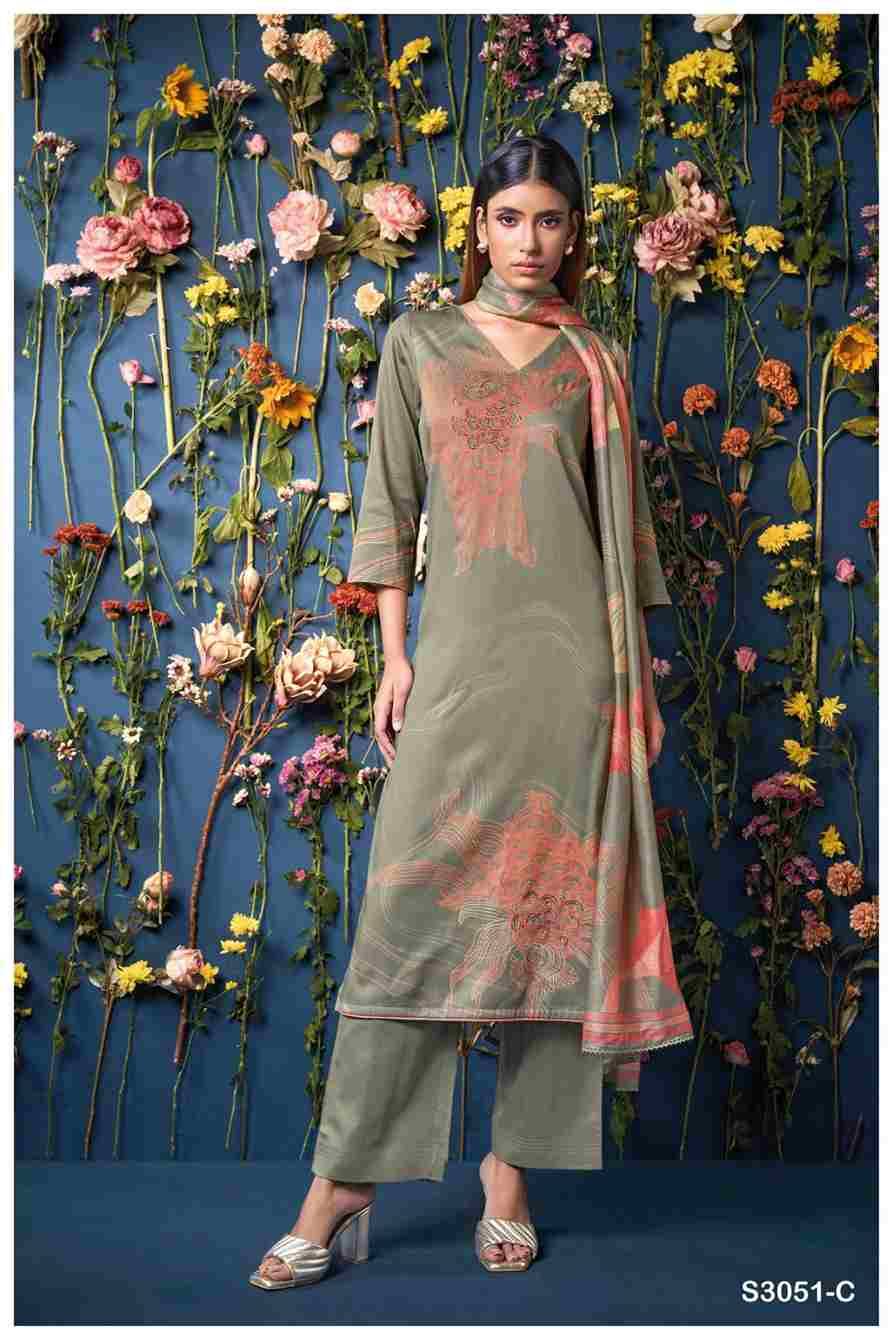 Lina-3051 By Ganga Fashion 3051-A To 3051-D Series Beautiful Festive Suits Colorful Stylish Fancy Casual Wear & Ethnic Wear Pure Cotton Satin Dresses At Wholesale Price