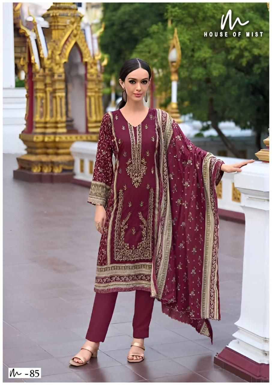 Ghazal Vol-9 By House Of Mist 81 To 86 Series Beautiful Pakistani Suits Colorful Stylish Fancy Casual Wear & Ethnic Wear Pure Cotton Print Dresses At Wholesale Price