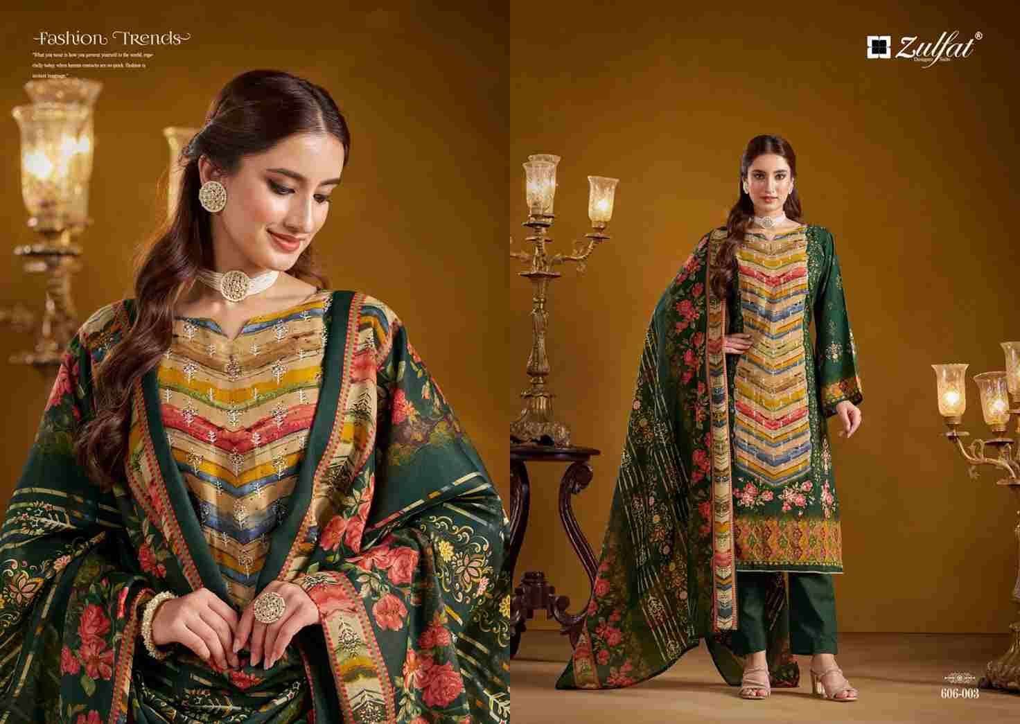 Aayat Vol-8 By Zulfat 606-001 To 606-006 Series Beautiful Festive Suits Stylish Fancy Colorful Casual Wear & Ethnic Wear Pure Viscose Rayon Print Dresses At Wholesale Price