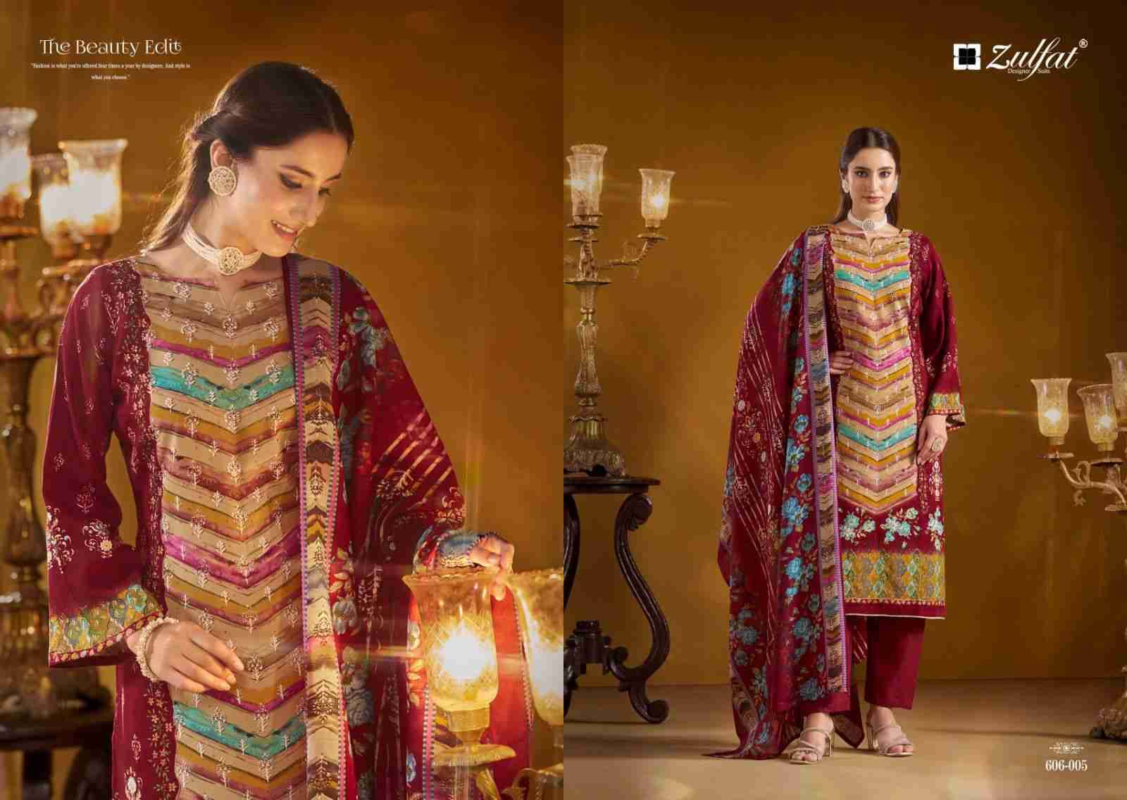 Aayat Vol-8 By Zulfat 606-001 To 606-006 Series Beautiful Festive Suits Stylish Fancy Colorful Casual Wear & Ethnic Wear Pure Viscose Rayon Print Dresses At Wholesale Price