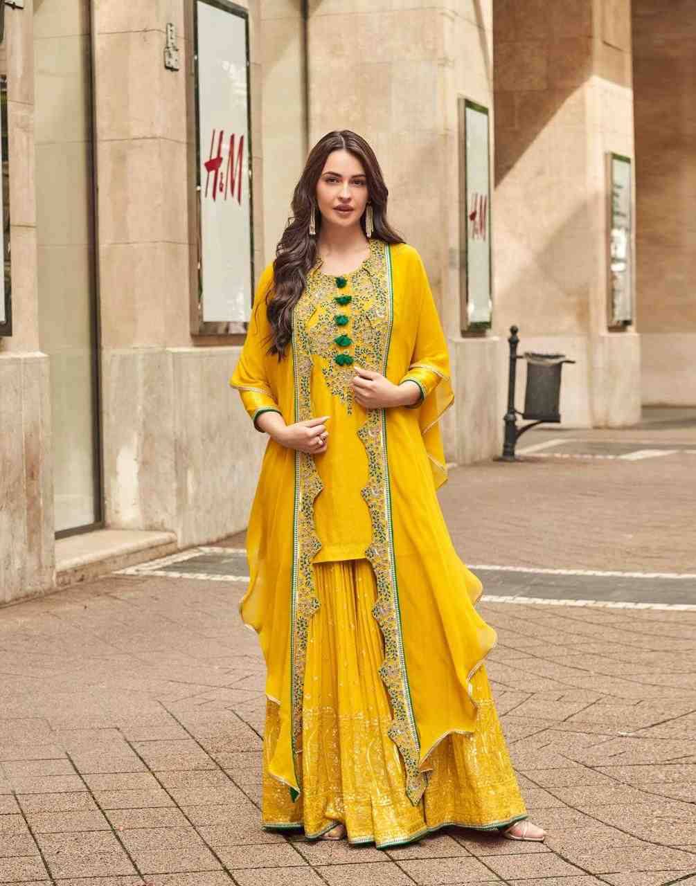 Ishani By Sayuri 5595 To 5597 Series Beautiful Sharara Suits Colorful Stylish Fancy Casual Wear & Ethnic Wear Premium Silk Dresses At Wholesale Price