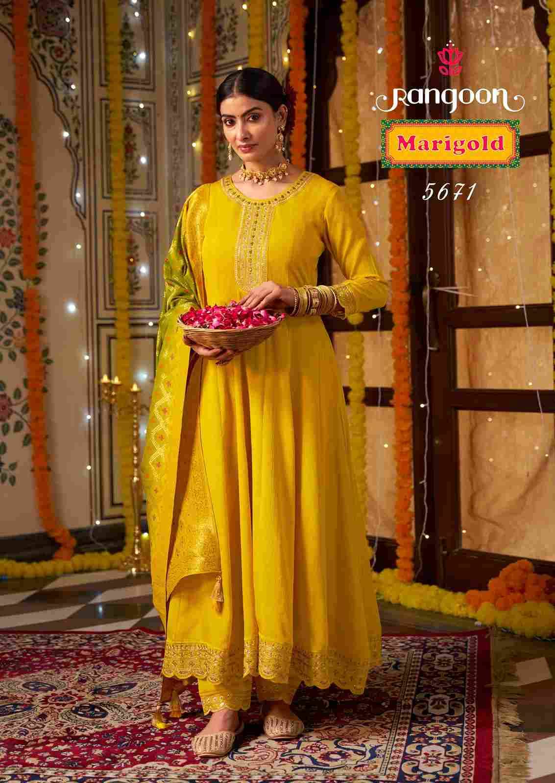 Marigold By Rangoon 5671 To 5672 Series Beautiful Stylish Festive Suits Fancy Colorful Casual Wear & Ethnic Wear & Ready To Wear Silk With Work Dresses At Wholesale Price