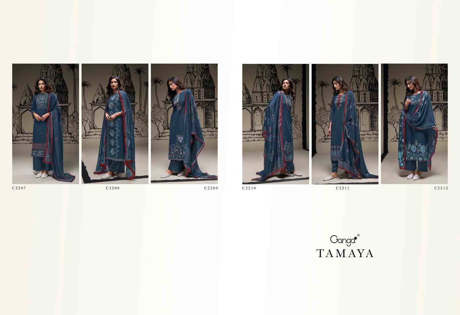 Tamaya By Ganga Fashion 2207 To 2212 Series Beautiful Festive Suits Colorful Stylish Fancy Casual Wear & Ethnic Wear Pure Cotton Silk Dresses At Wholesale Price