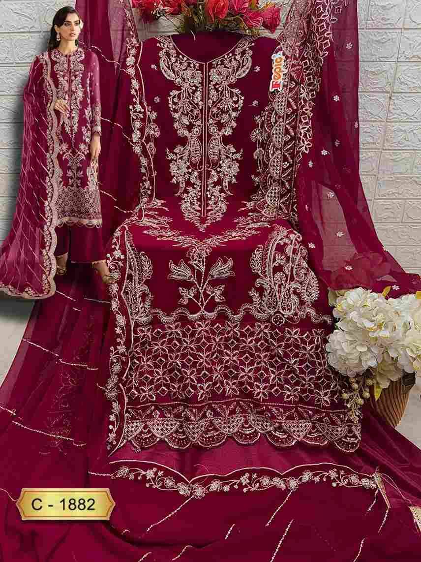 Fepic 1882 Colours By Fepic 1882-A To 1882-C Series Beautiful Pakistani Suits Colorful Stylish Fancy Casual Wear & Ethnic Wear Georgette Embroidered Dresses At Wholesale Price