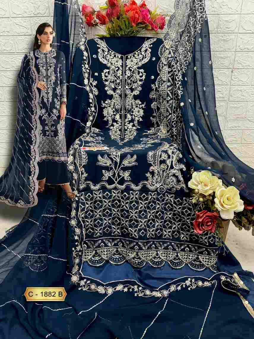 Fepic 1882 Colours By Fepic 1882-A To 1882-C Series Beautiful Pakistani Suits Colorful Stylish Fancy Casual Wear & Ethnic Wear Georgette Embroidered Dresses At Wholesale Price