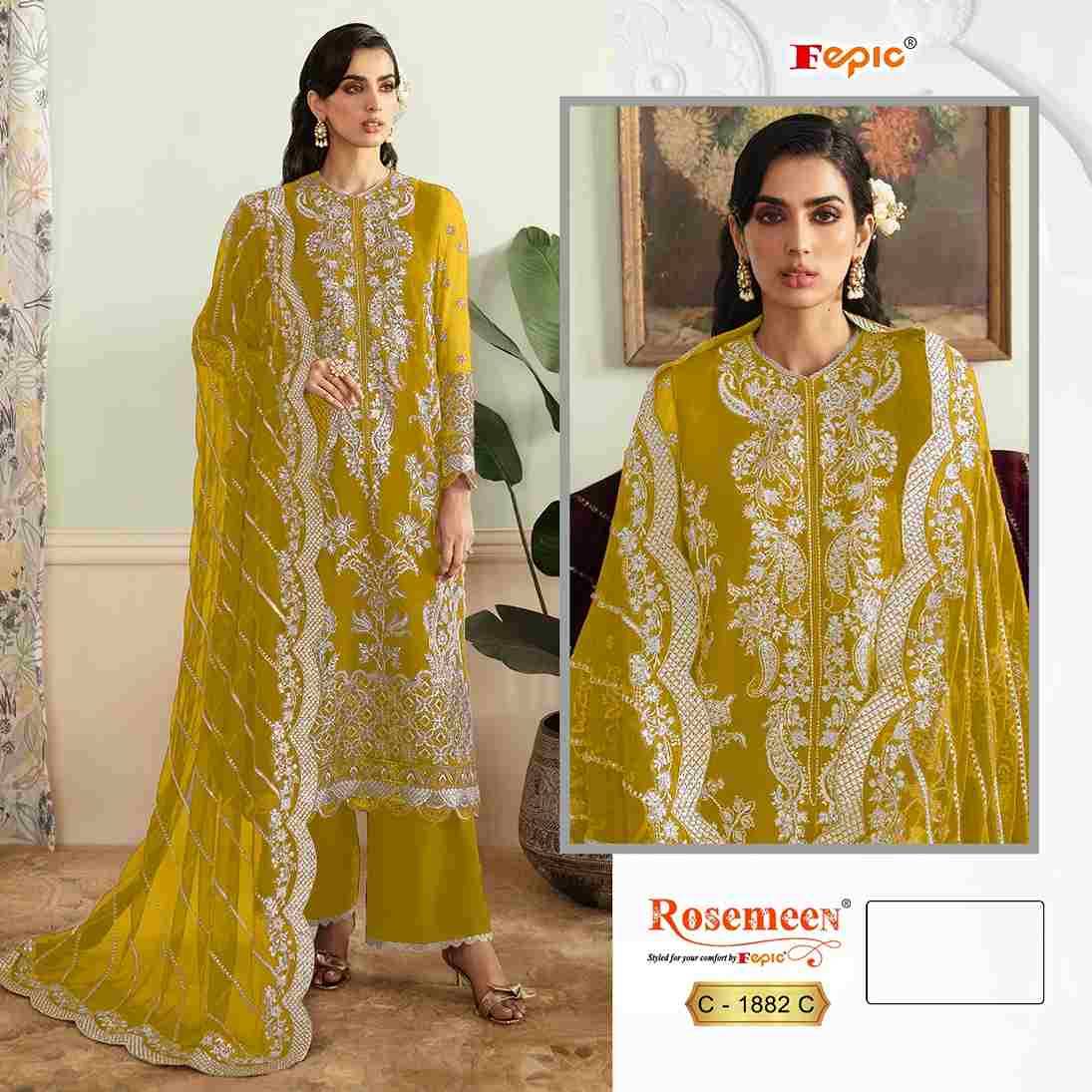 Fepic 1882 Colours By Fepic 1882-A To 1882-C Series Beautiful Pakistani Suits Colorful Stylish Fancy Casual Wear & Ethnic Wear Georgette Embroidered Dresses At Wholesale Price