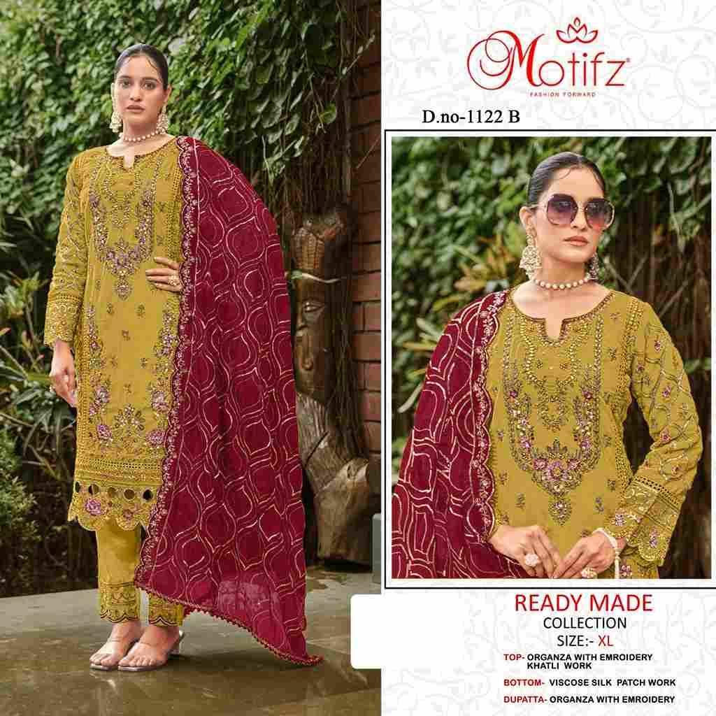 Motifz Hit Design 1122 Colours By Motifz 1122-A To 1122-D Series Beautiful Pakistani Suits Colorful Stylish Fancy Casual Wear & Ethnic Wear Organza Dresses At Wholesale Price