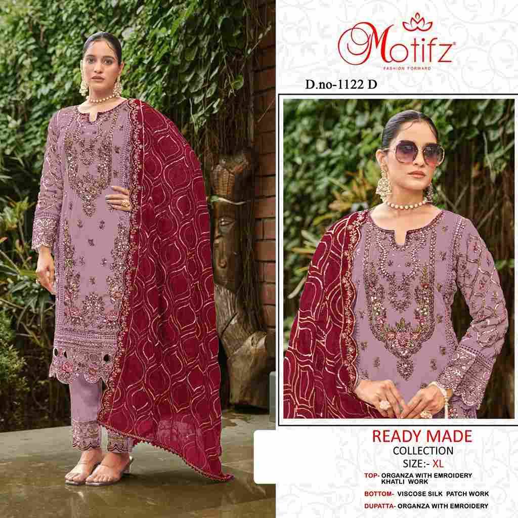 Motifz Hit Design 1122 Colours By Motifz 1122-A To 1122-D Series Beautiful Pakistani Suits Colorful Stylish Fancy Casual Wear & Ethnic Wear Organza Dresses At Wholesale Price