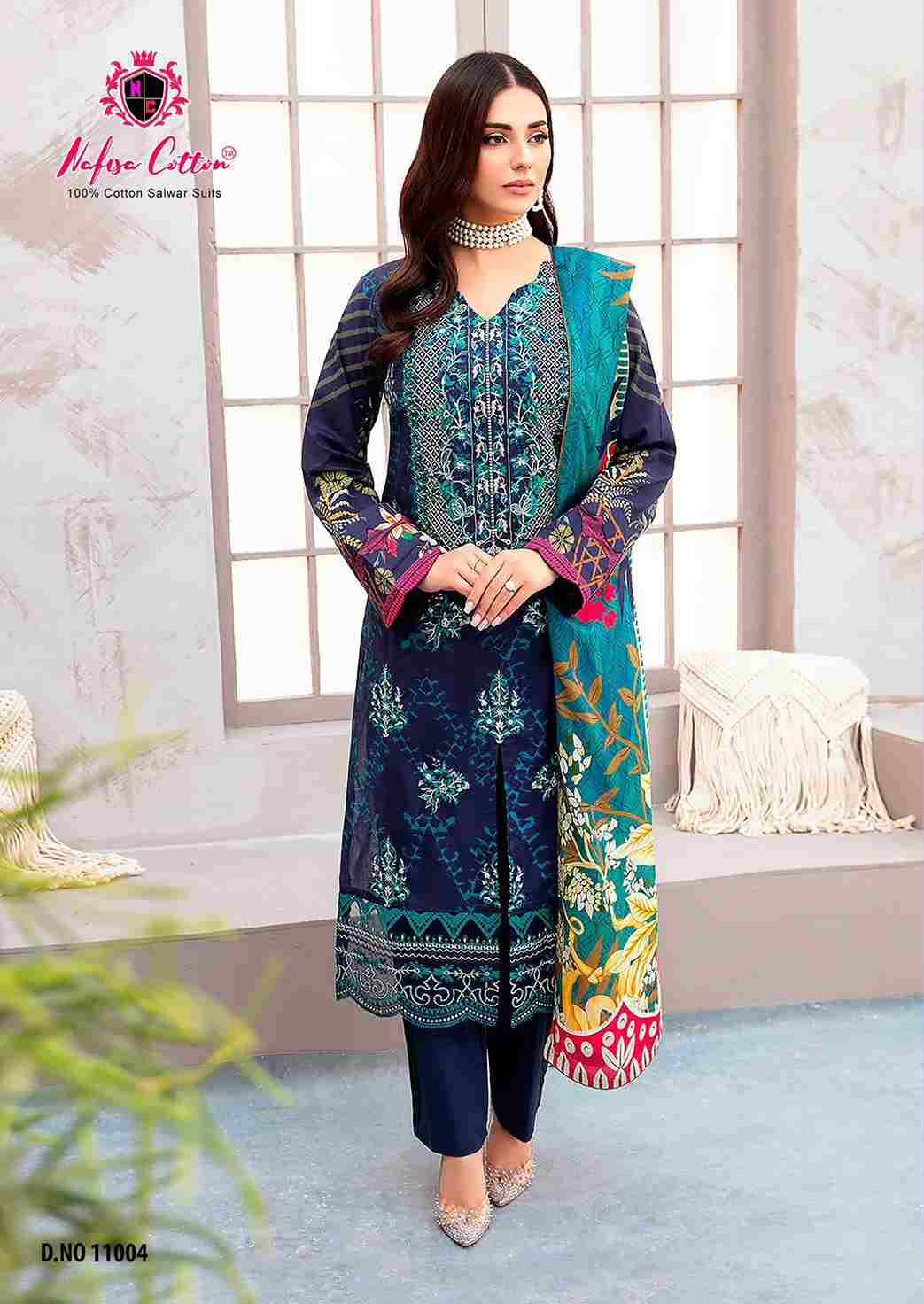 Safina Vol-11 By Nafisa Cotton 11001 To 11006 Series Beautiful Festive Suits Colorful Stylish Fancy Casual Wear & Ethnic Wear Pure Cotton Embroidered Dresses At Wholesale Price