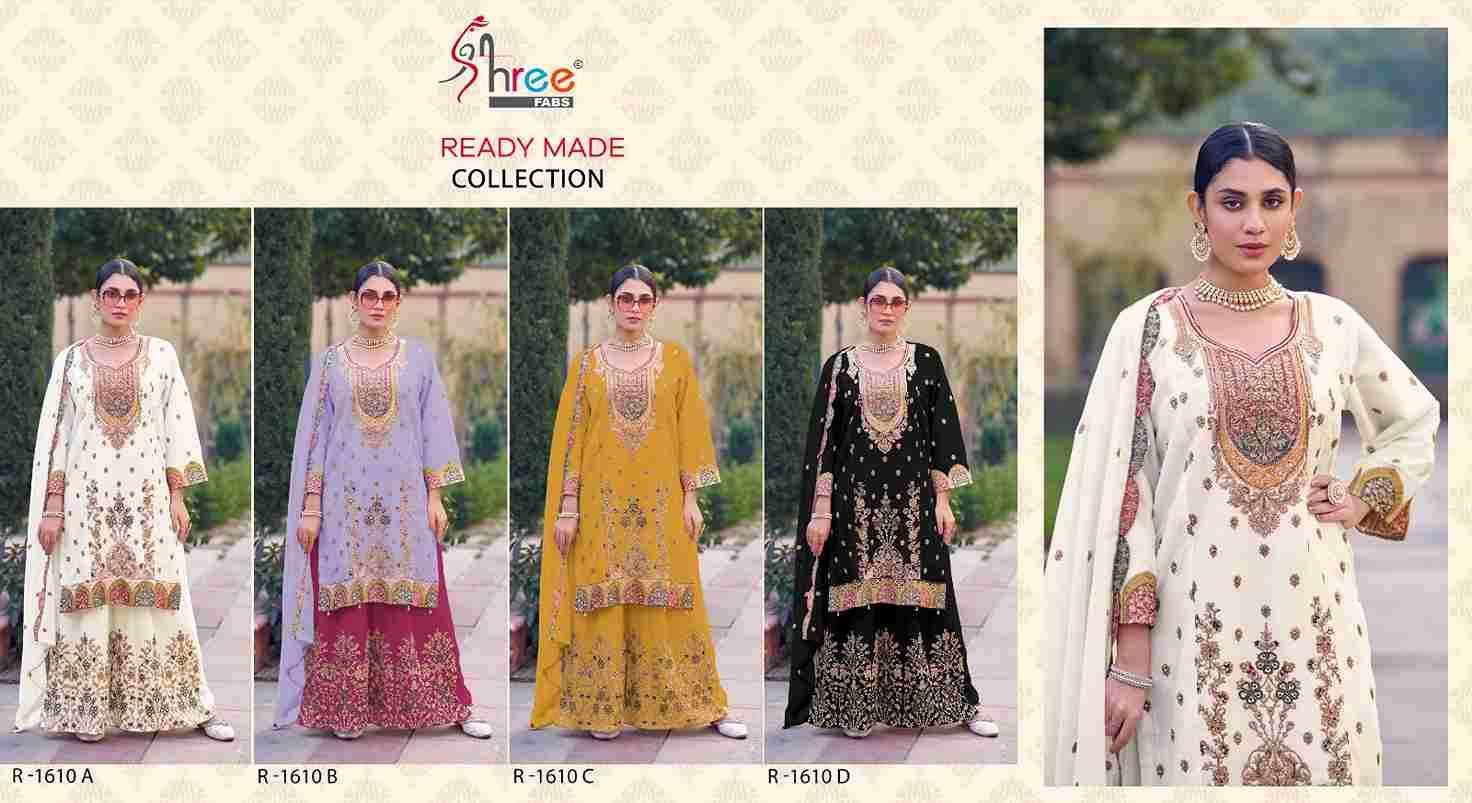 Shree Fabs Hit Design R-1610 Colours By Shree Fabs R-1610-A To R-1610-D Series Designer Pakistani Suits Collection Beautiful Stylish Fancy Colorful Party Wear & Occasional Wear Chinnon Dresses At Wholesale Price