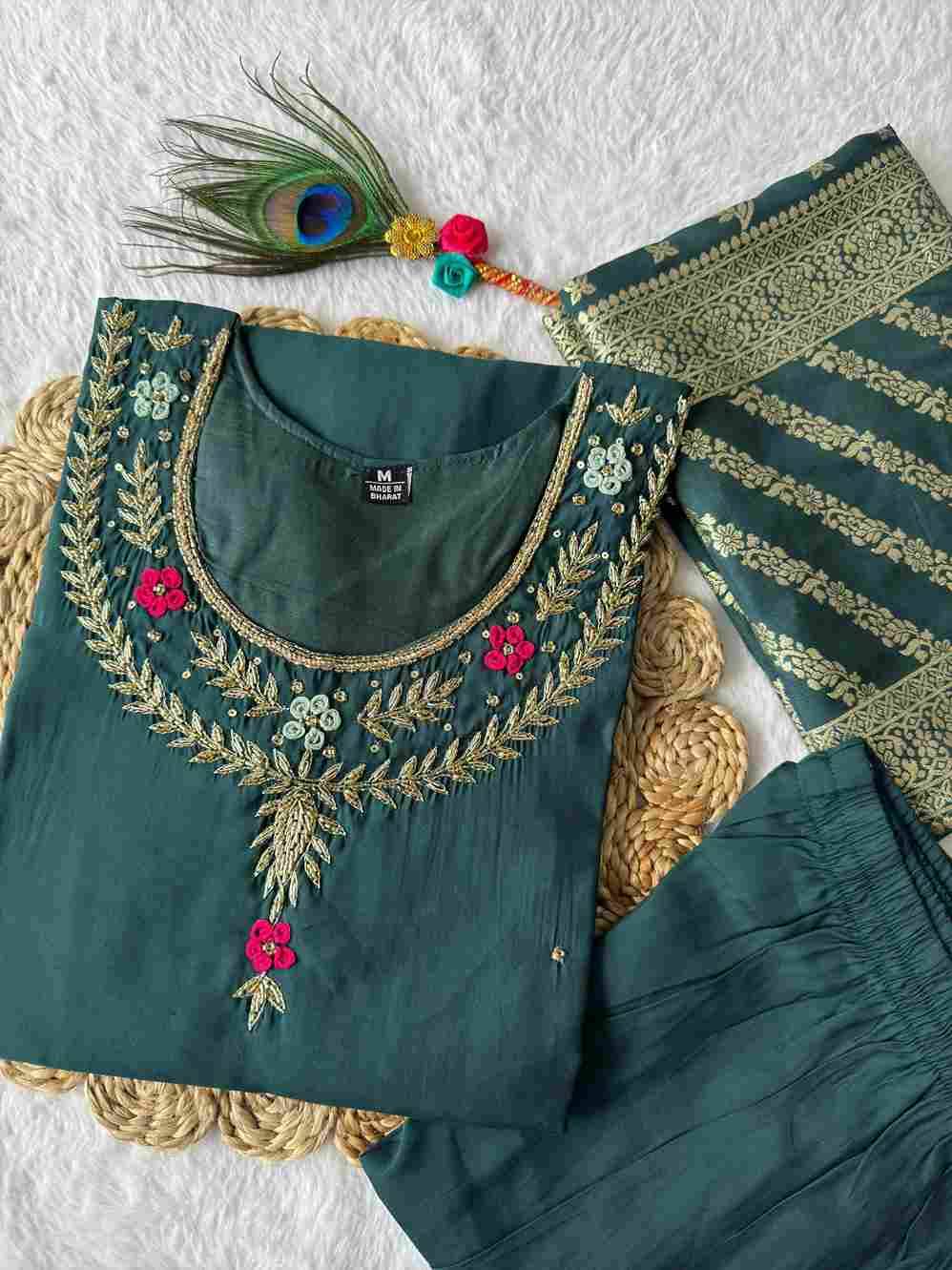 Kr-352 By Fashid Wholesale Designer Festive Suits Collection Beautiful Stylish Fancy Colorful Party Wear & Occasional Wear Roman Silk Kurti With Pent At Wholesale Price