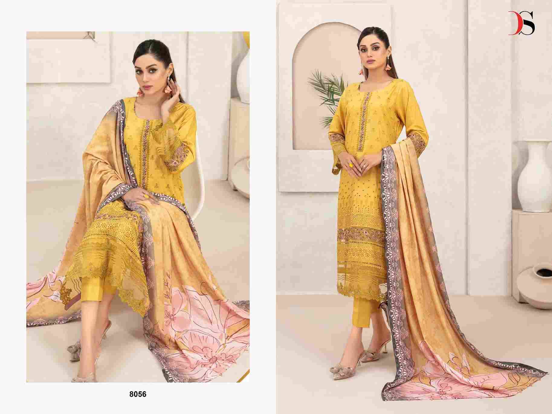 Rangrasiya Lawn-25 By Deepsy Suits 8051 To 8056 Series Pakistani Stylish Beautiful Colourful Printed & Embroidered Party Wear & Occasional Wear Pure Cotton Dresses At Wholesale Price