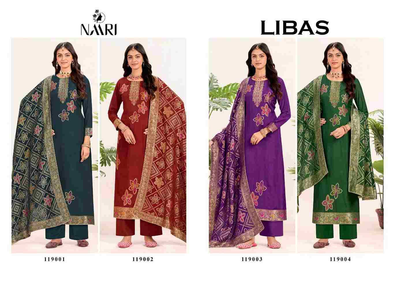 Libas By Naari 119001 To 119004 Series Beautiful Festive Suits Stylish Fancy Colorful Casual Wear & Ethnic Wear Muslin Viscose Jacquard Dresses At Wholesale Price