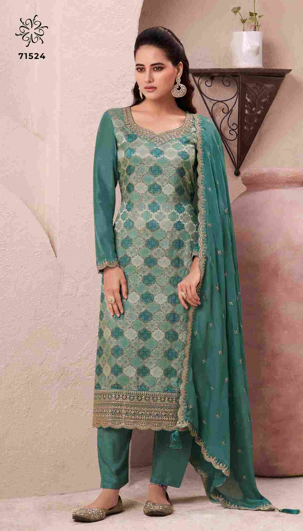 Aasmaa By Vinay Fashion 71521 To 71524 Series Designer Festive Suits Collection Beautiful Stylish Fancy Colorful Party Wear & Occasional Wear Silk Jacquard Dresses At Wholesale Price