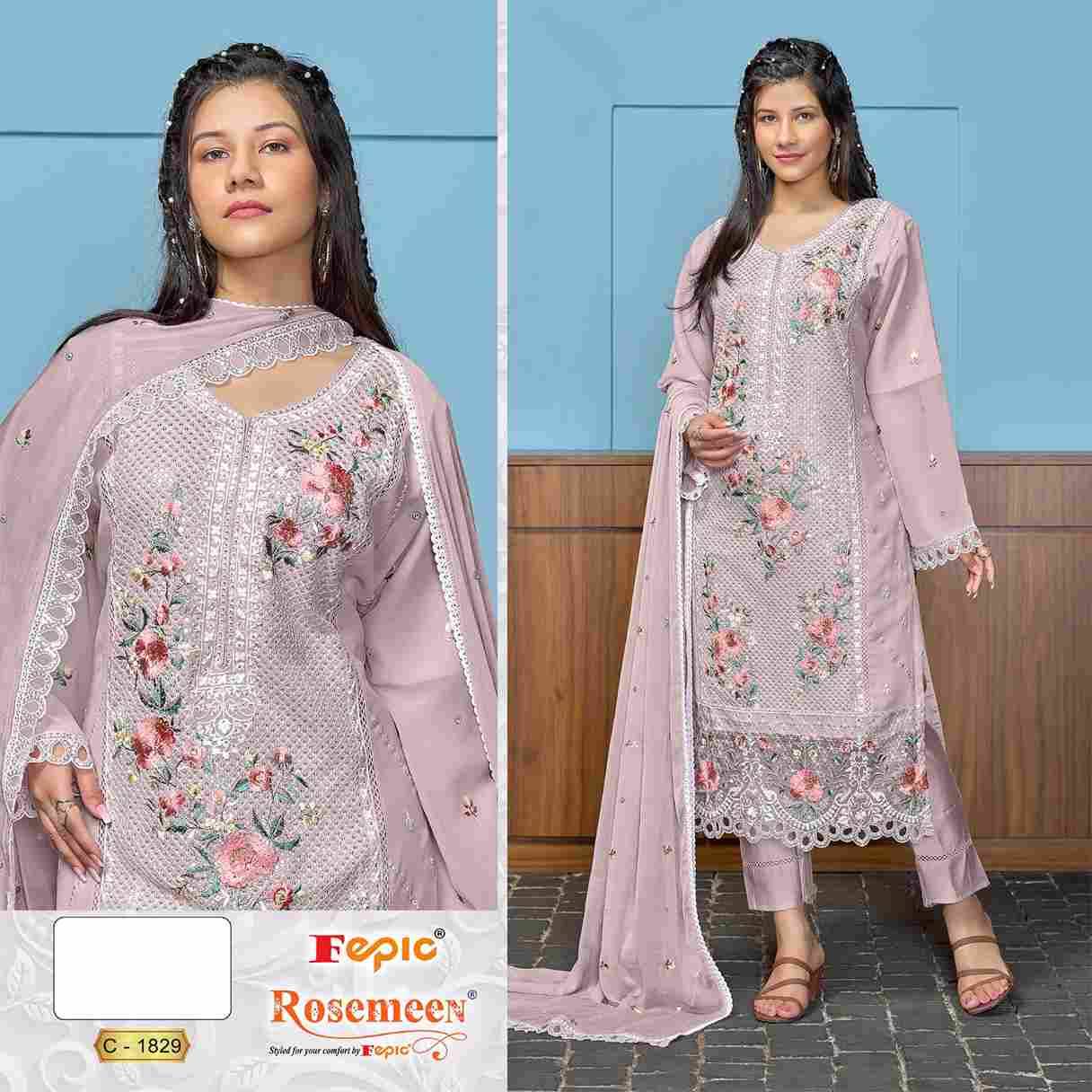 Fepic 1829 Colours By Fepic 1829-A To 1829-C Series Beautiful Pakistani Suits Colorful Stylish Fancy Casual Wear & Ethnic Wear Georgette Embroidered Dresses At Wholesale Price