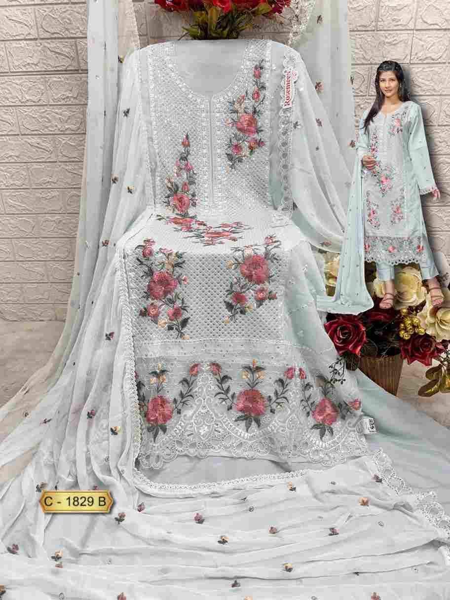 Fepic 1829 Colours By Fepic 1829-A To 1829-C Series Beautiful Pakistani Suits Colorful Stylish Fancy Casual Wear & Ethnic Wear Georgette Embroidered Dresses At Wholesale Price