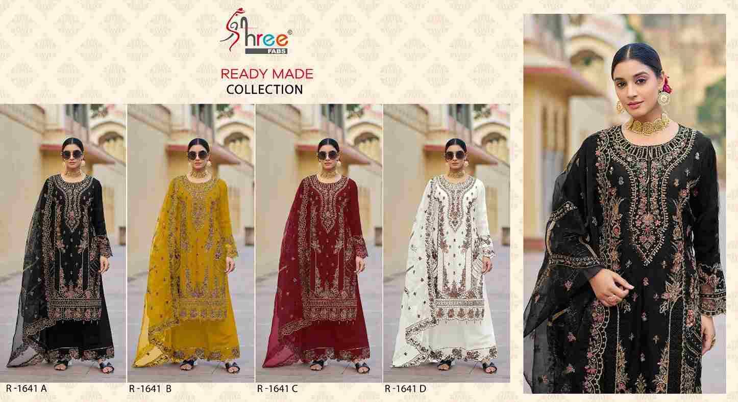 Shree Fabs Hit Design R-1641 Colours By Shree Fabs R-1641-A To R-1641-D Series Designer Pakistani Suits Beautiful Fancy Stylish Colorful Party Wear & Occasional Wear Pure Organza Embroidery Dresses At Wholesale Price