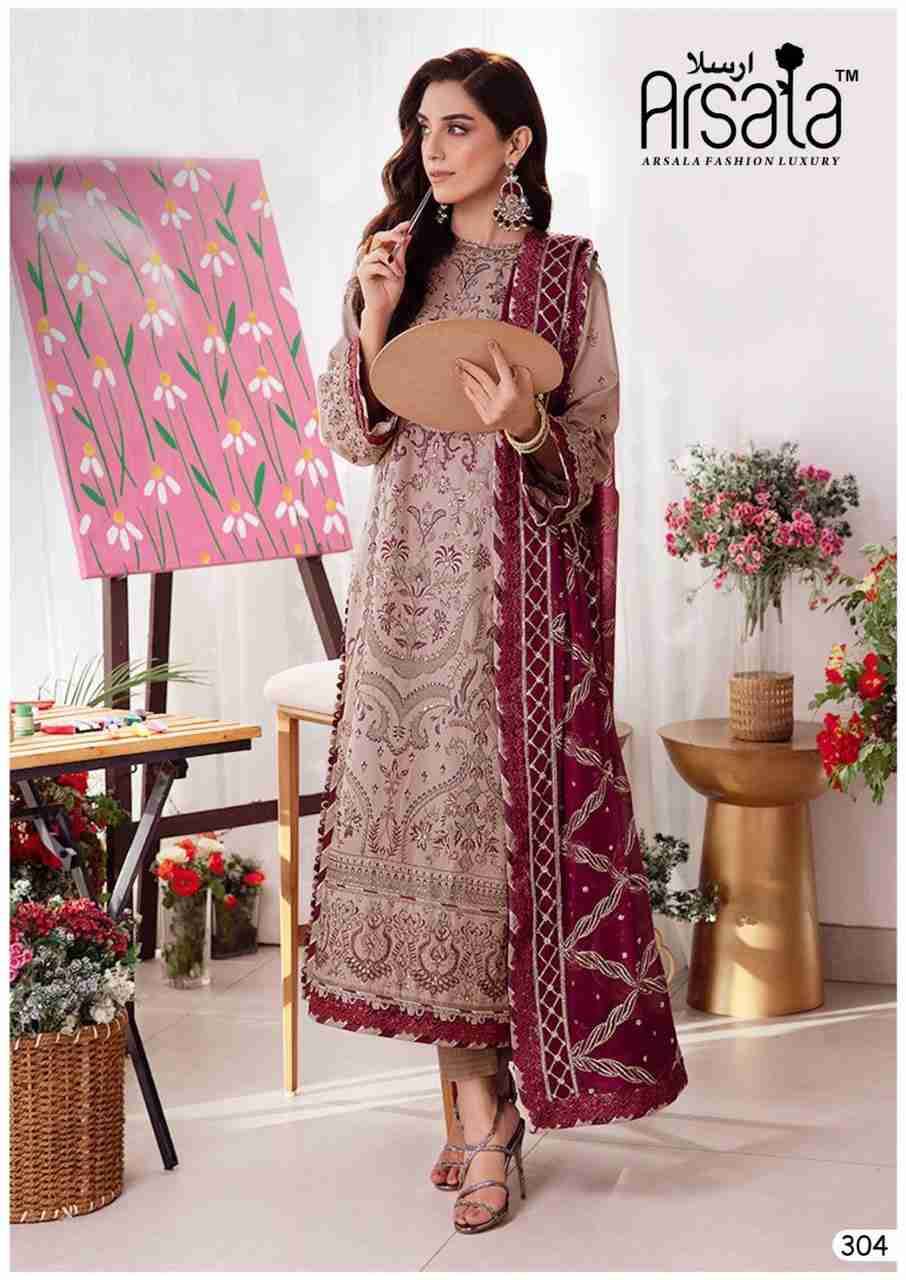 Amira Vol-3 By Arsala 301 To 306 Series Beautiful Festive Suits Stylish Fancy Colorful Casual Wear & Ethnic Wear Pure Lawn Cotton Print Dresses At Wholesale Price