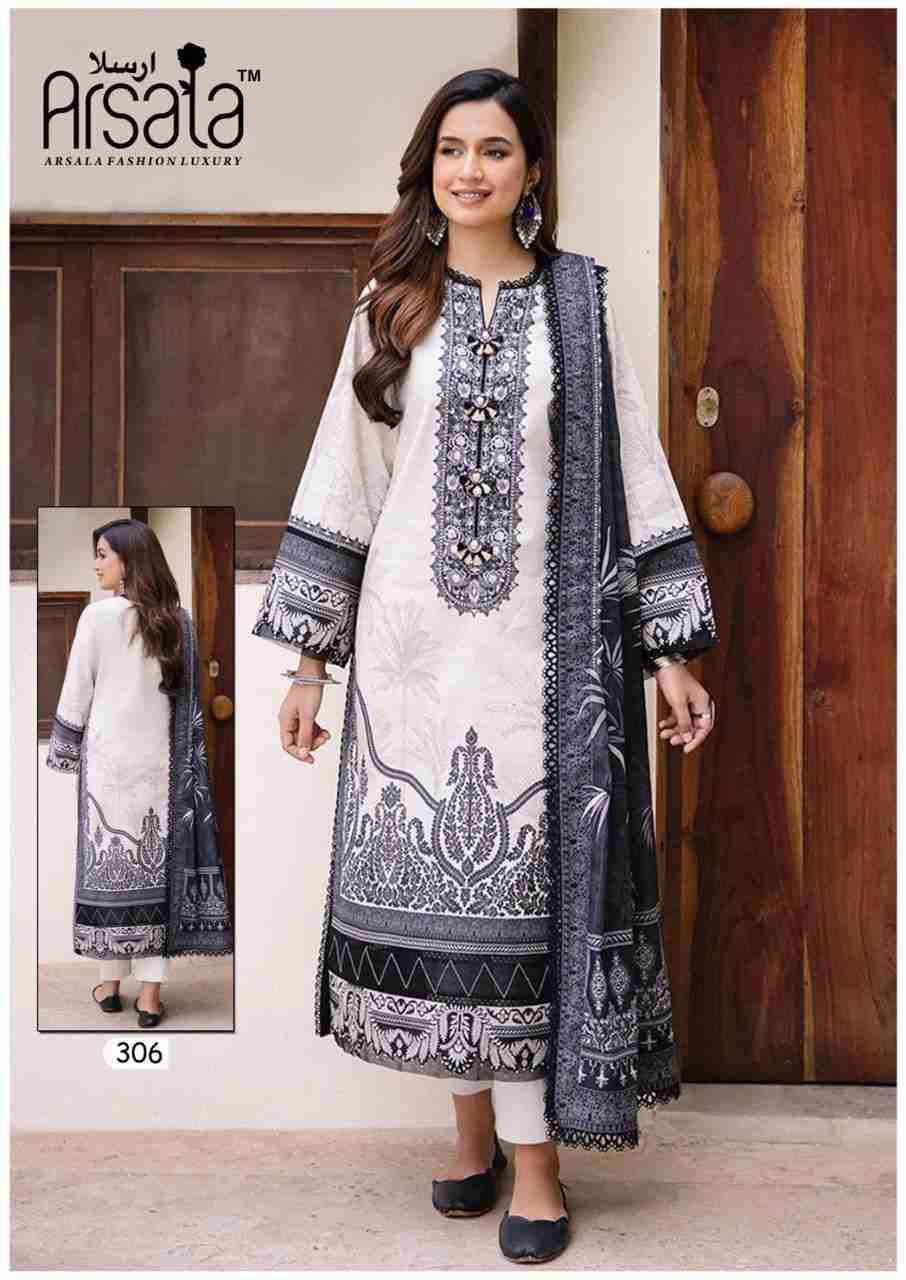 Amira Vol-3 By Arsala 301 To 306 Series Beautiful Festive Suits Stylish Fancy Colorful Casual Wear & Ethnic Wear Pure Lawn Cotton Print Dresses At Wholesale Price