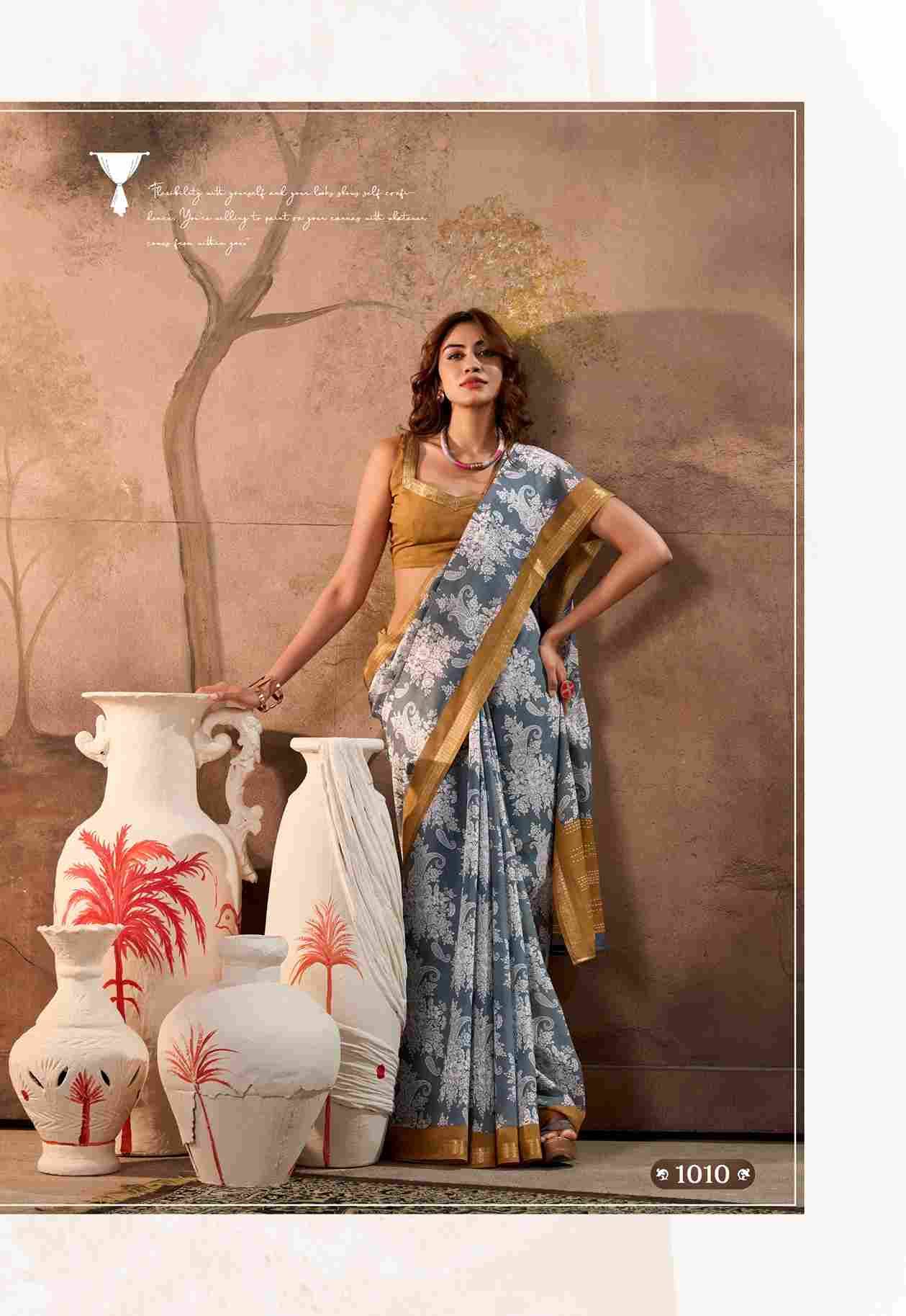 Vanya By SR 1001 To 1010 Series Indian Traditional Wear Collection Beautiful Stylish Fancy Colorful Party Wear & Occasional Wear Mal Cotton Sarees At Wholesale Price