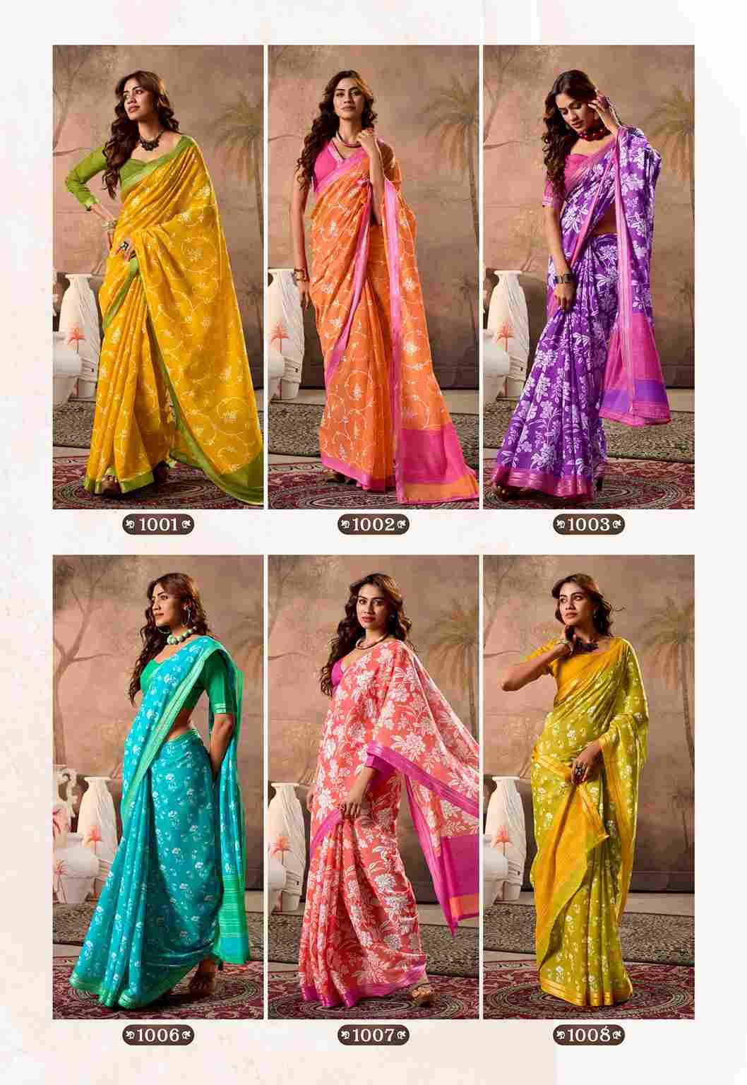 Vanya By SR 1001 To 1010 Series Indian Traditional Wear Collection Beautiful Stylish Fancy Colorful Party Wear & Occasional Wear Mal Cotton Sarees At Wholesale Price