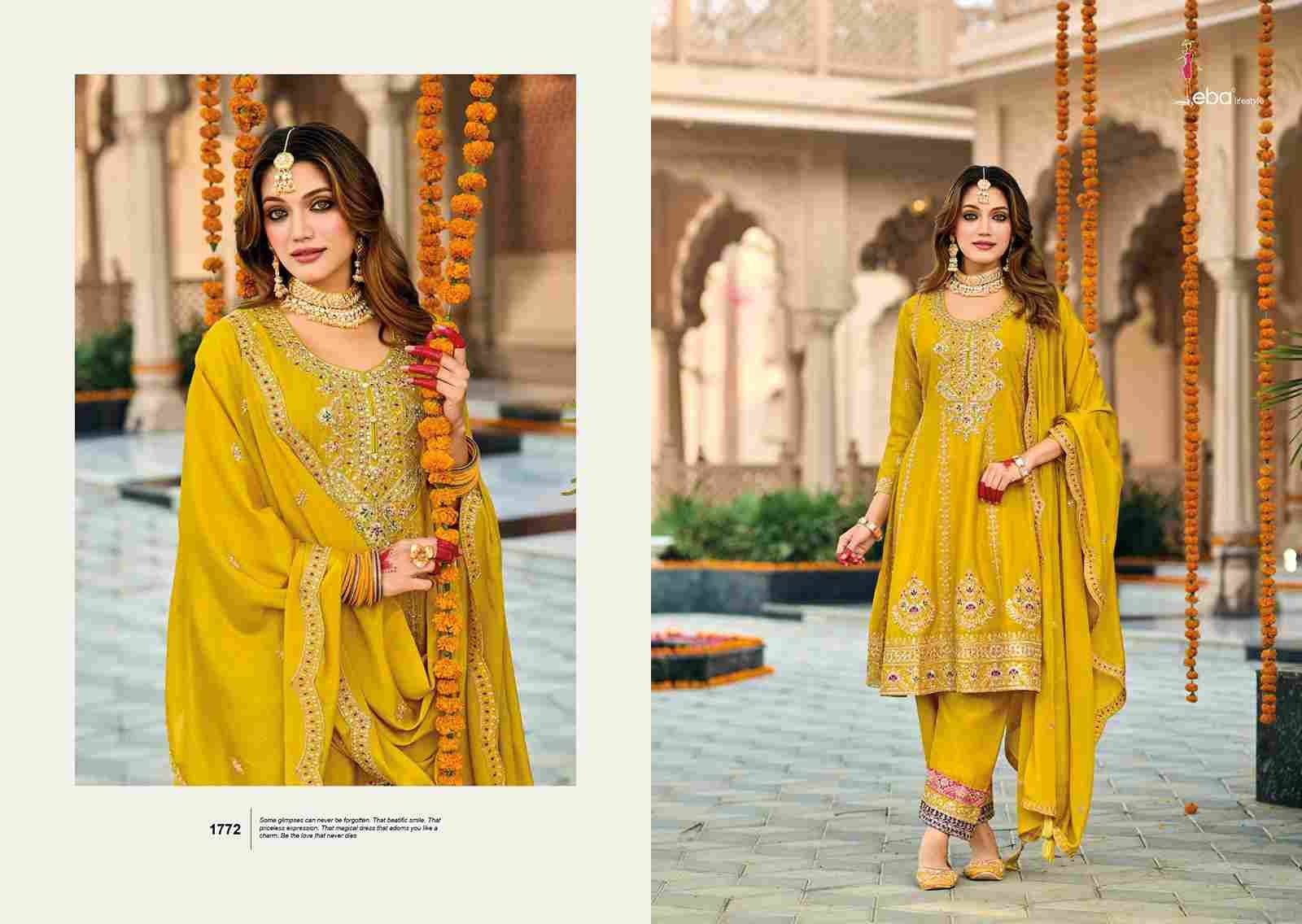 Gazal By Eba Lifestyle 1772 To 1774 Series Designer Festive Suits Collection Beautiful Stylish Fancy Colorful Party Wear & Occasional Wear Chinnon Dresses At Wholesale Price