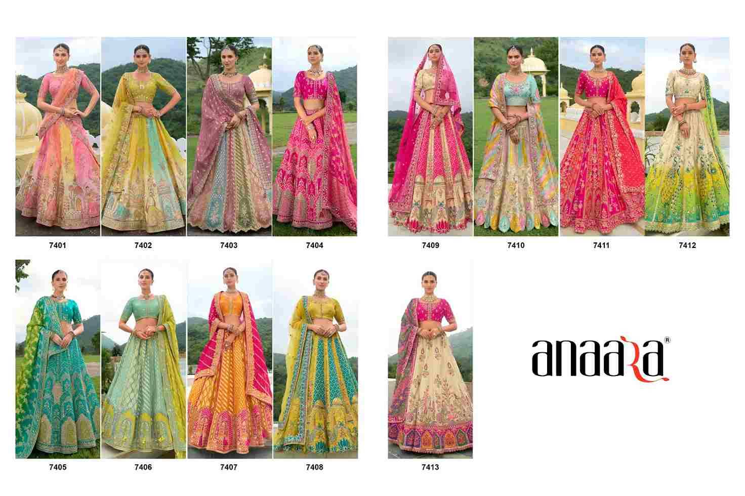 Anaara 7401 Series By Tathastu 7401 To 7413 Series Indian Traditional Wear Bridal Collection Beautiful Stylish Fancy Colorful Party Wear & Occasional Wear Silk Lehengas At Wholesale Price