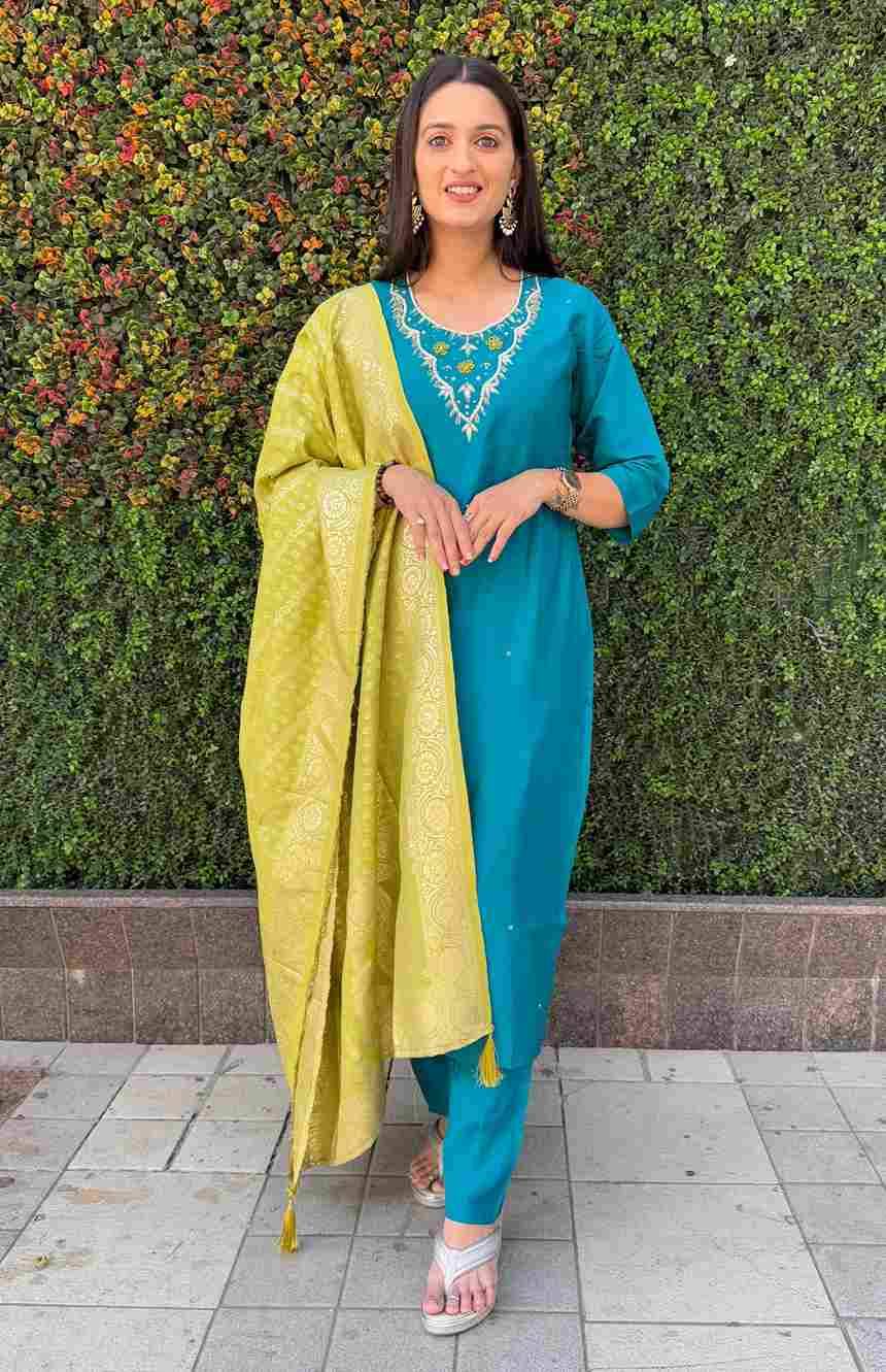 Kr-353 By Fashid Wholesale Designer Festive Suits Collection Beautiful Stylish Fancy Colorful Party Wear & Occasional Wear Roman Silk Kurti With Pent At Wholesale Price