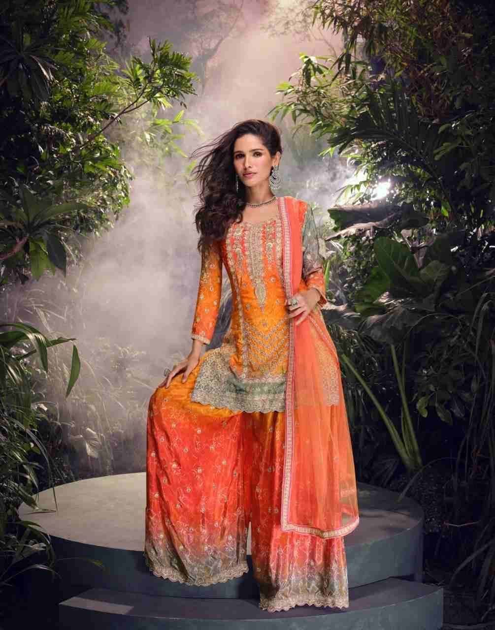 Carnival By Sayuri 5723 To 5725 Series Beautiful Sharara Suits Colorful Stylish Fancy Casual Wear & Ethnic Wear Chinnon Silk Dresses At Wholesale Price