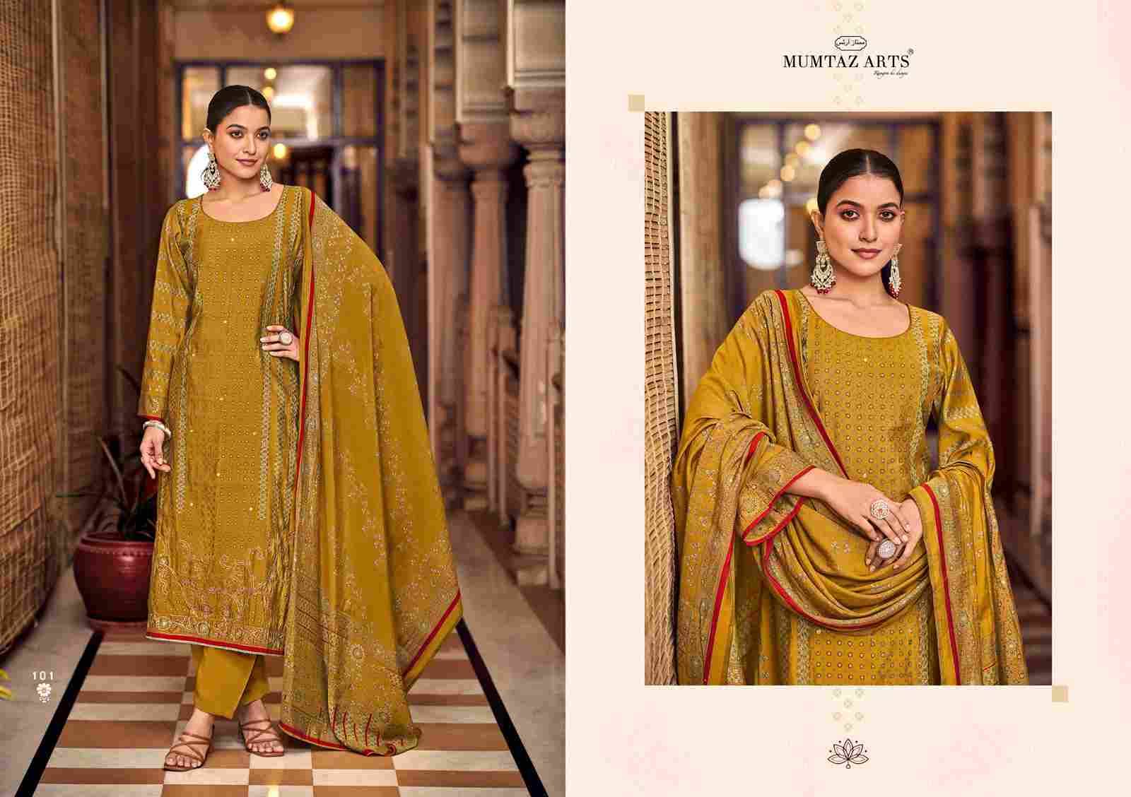 Mannat By Mumtaz Arts 101 To 104 Series Beautiful Festive Suits Colorful Stylish Fancy Casual Wear & Ethnic Wear Pure Muslin Print With Work Dresses At Wholesale Price