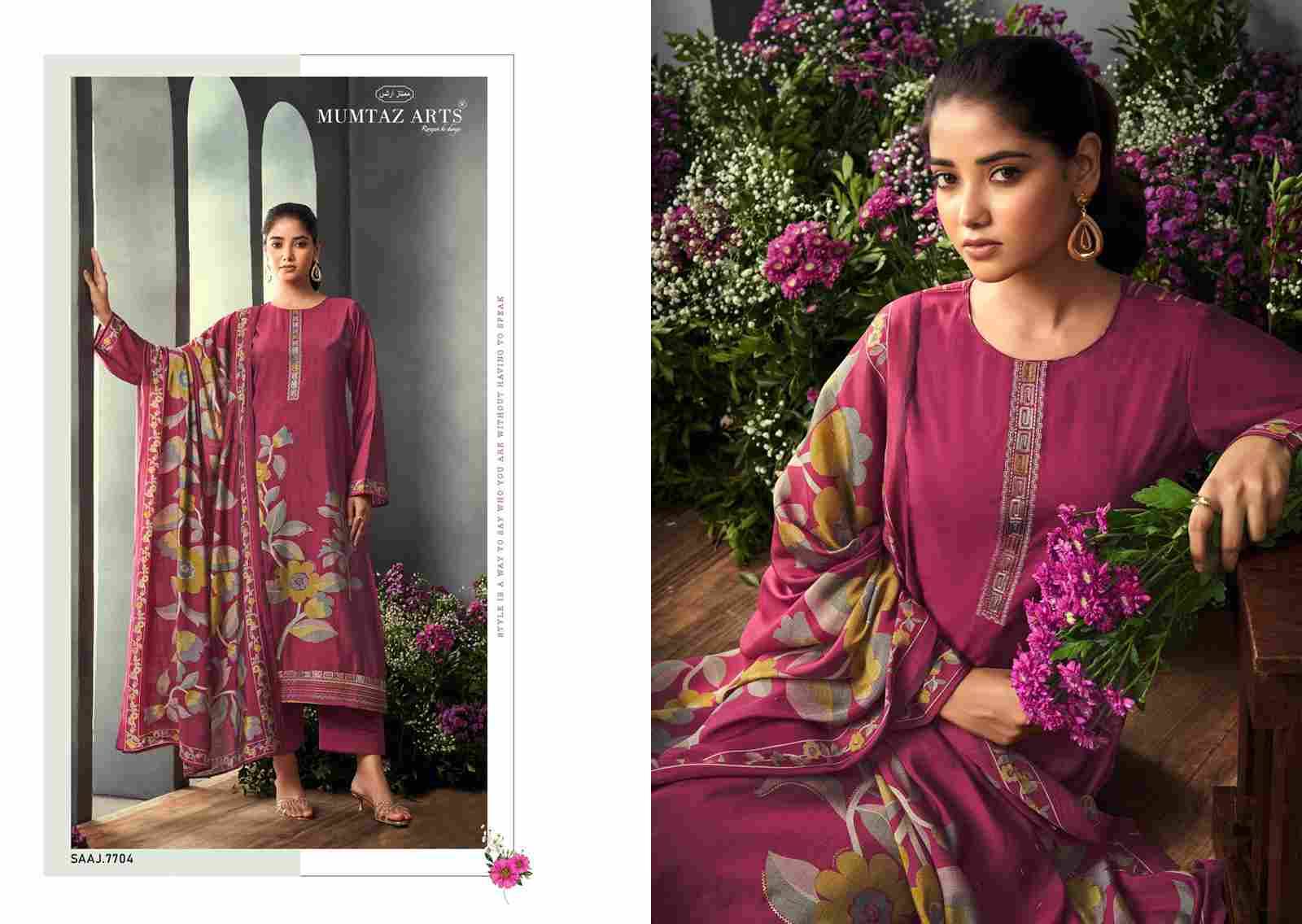 Saaj By Mumtaz Arts 7701 To 7704 Series Beautiful Festive Suits Colorful Stylish Fancy Casual Wear & Ethnic Wear Pure Muslin Print With Work Dresses At Wholesale Price