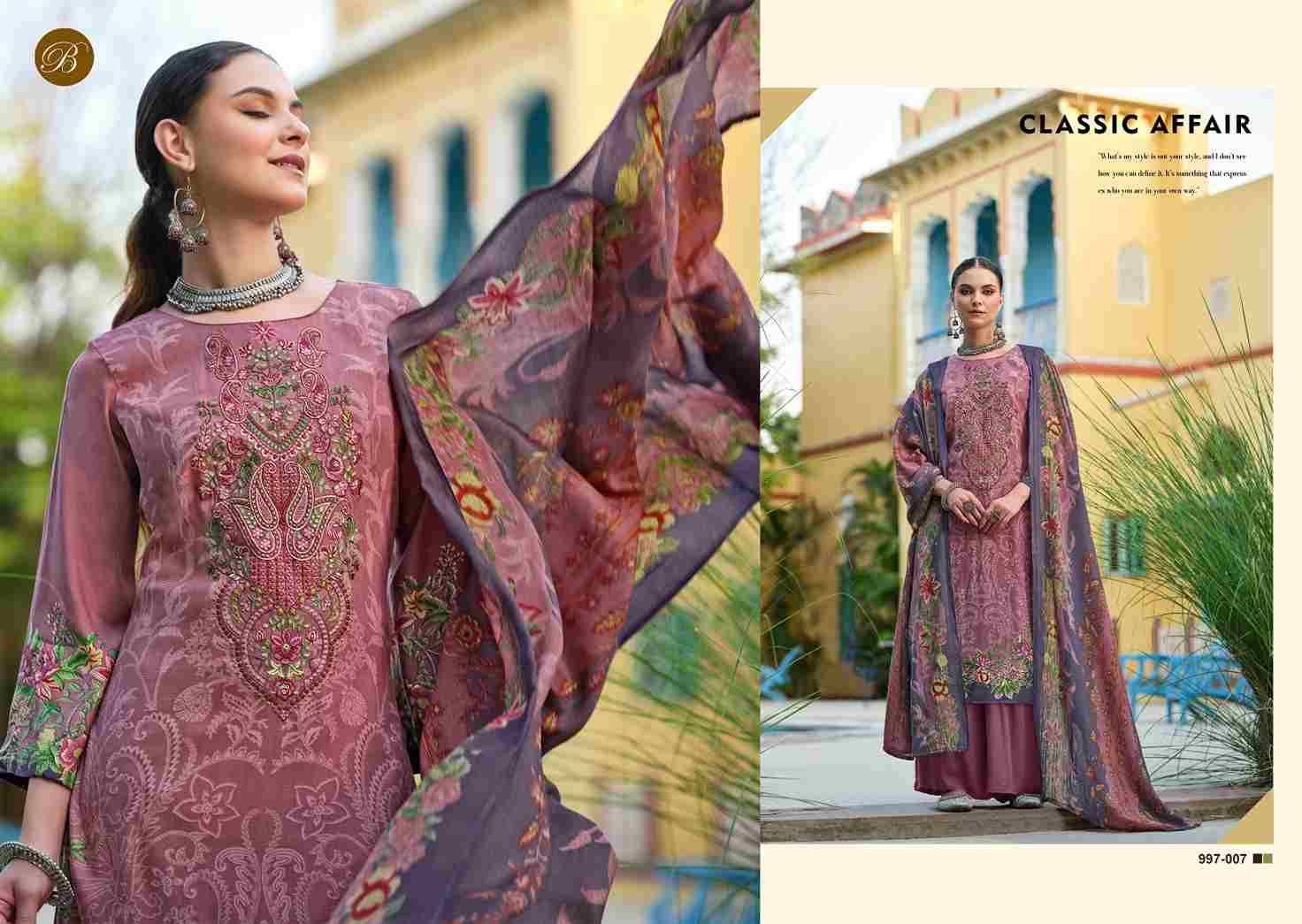 Riwayat Vol-8 By Belliza 997-001 To 997-008 Series Beautiful Festive Suits Stylish Fancy Colorful Casual Wear & Ethnic Wear Pure Viscose Rayon Print Dresses At Wholesale Price