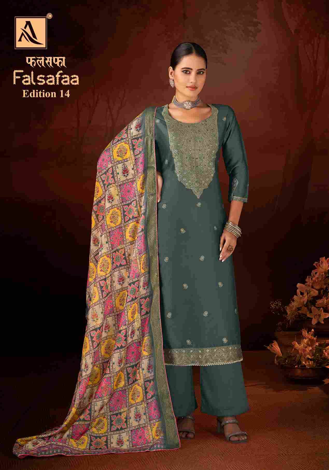 Falsafaa Vol-14 By Alok Suit 1615-001 To 1615-006 Series Beautiful Festive Suits Colorful Stylish Fancy Casual Wear & Ethnic Wear Dola Jacquard Embroidered Dresses At Wholesale Price