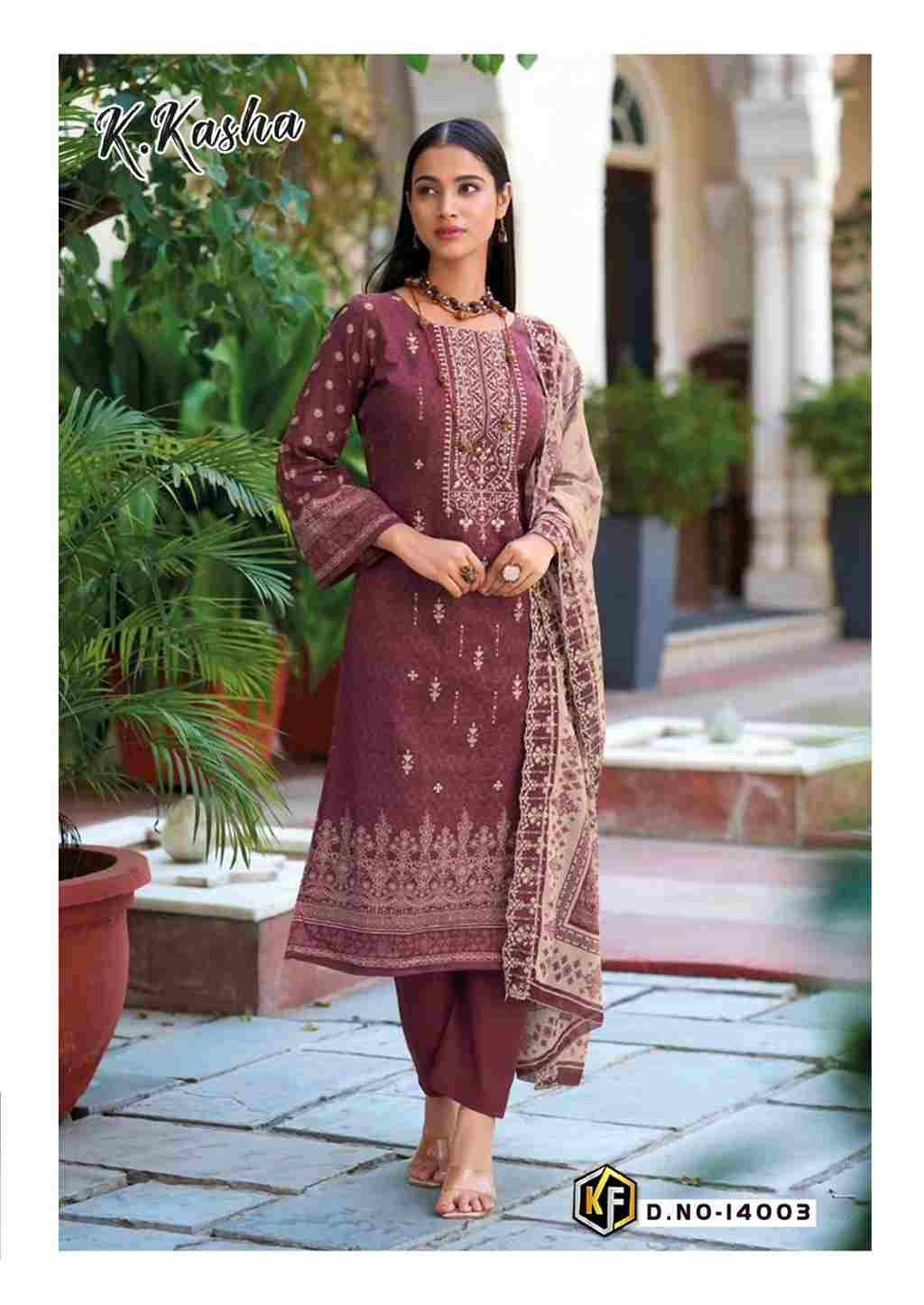 K.Kasha Vol-14 By Keval Fab 14001 To 14006 Series Beautiful Festive Suits Stylish Fancy Colorful Casual Wear & Ethnic Wear Pure Cotton Print Dresses At Wholesale Price