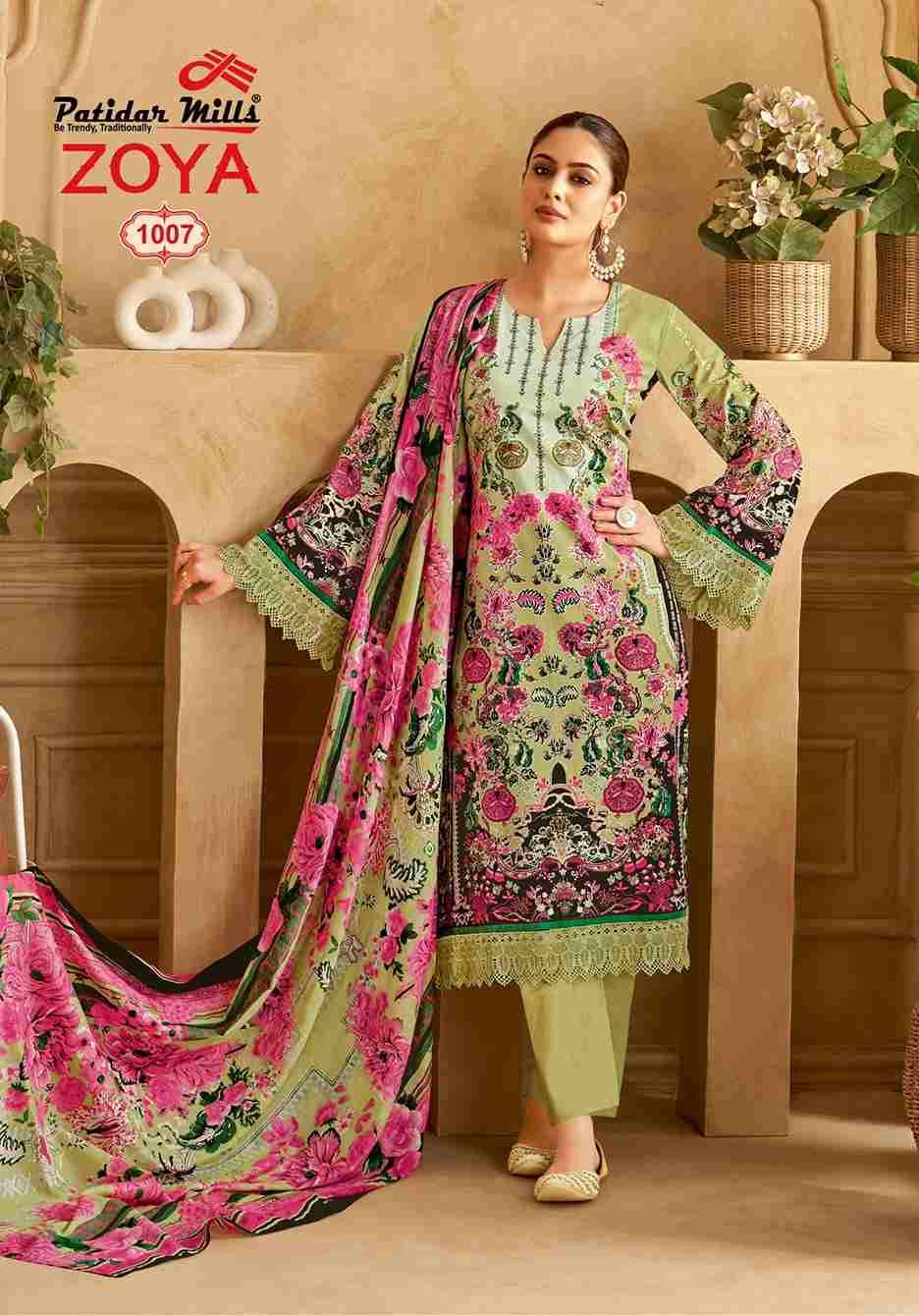 Zoya Vol-1 By Patidar Mills 1001 To 1008 Series Beautiful Festive Suits Stylish Fancy Colorful Casual Wear & Ethnic Wear Cotton Dresses At Wholesale Price