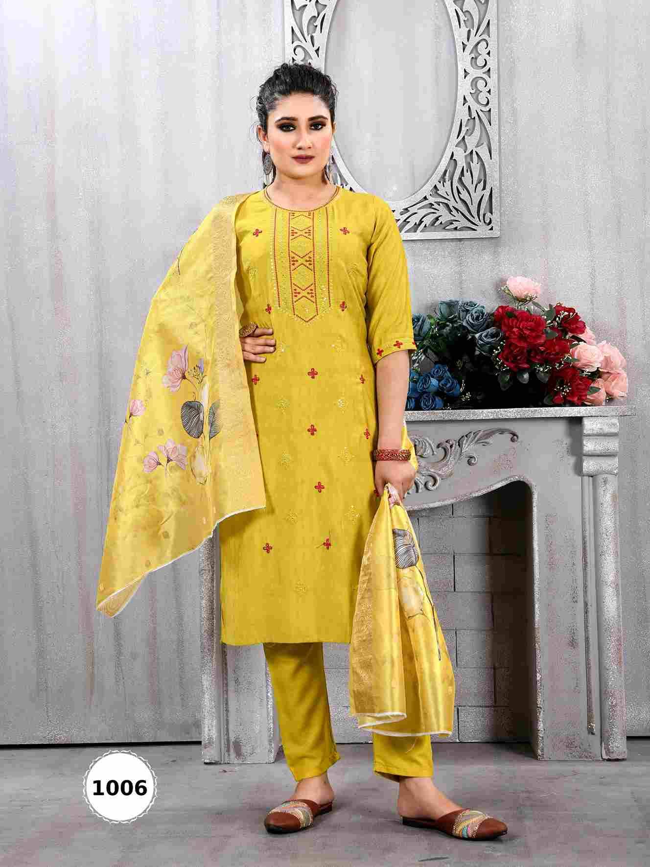 Noor By Krishna Trendz 1001 To 1006 Series Beautiful Festive Suits Stylish Fancy Colorful Casual Wear & Ethnic Wear Jacquard Butti Dresses At Wholesale Price