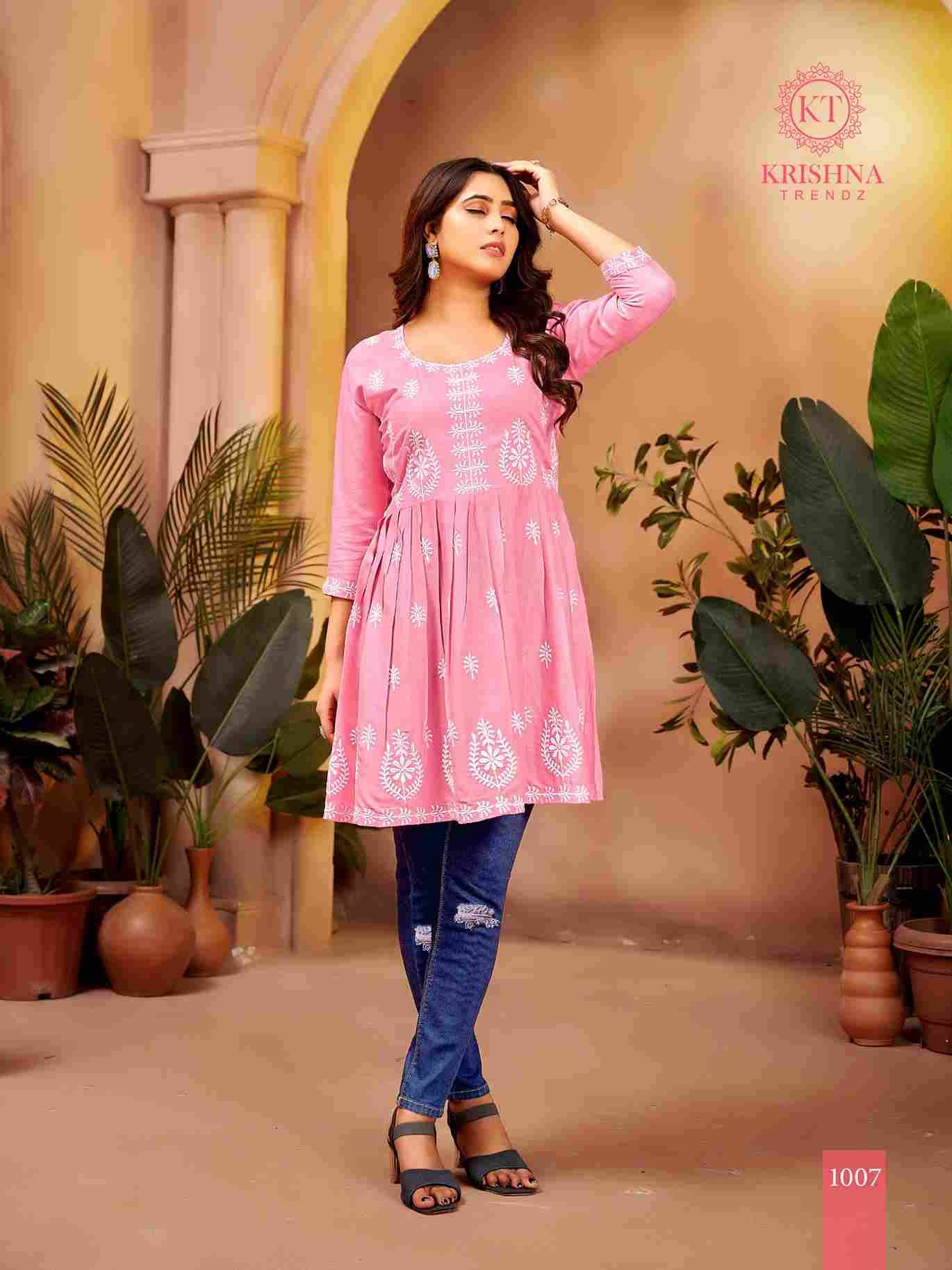 Nazakat By Krishna Trendz 1001 To 1008 Series Designer Stylish Fancy Colorful Beautiful Party Wear & Ethnic Wear Collection Rayon Slub Kurtis At Wholesale Price