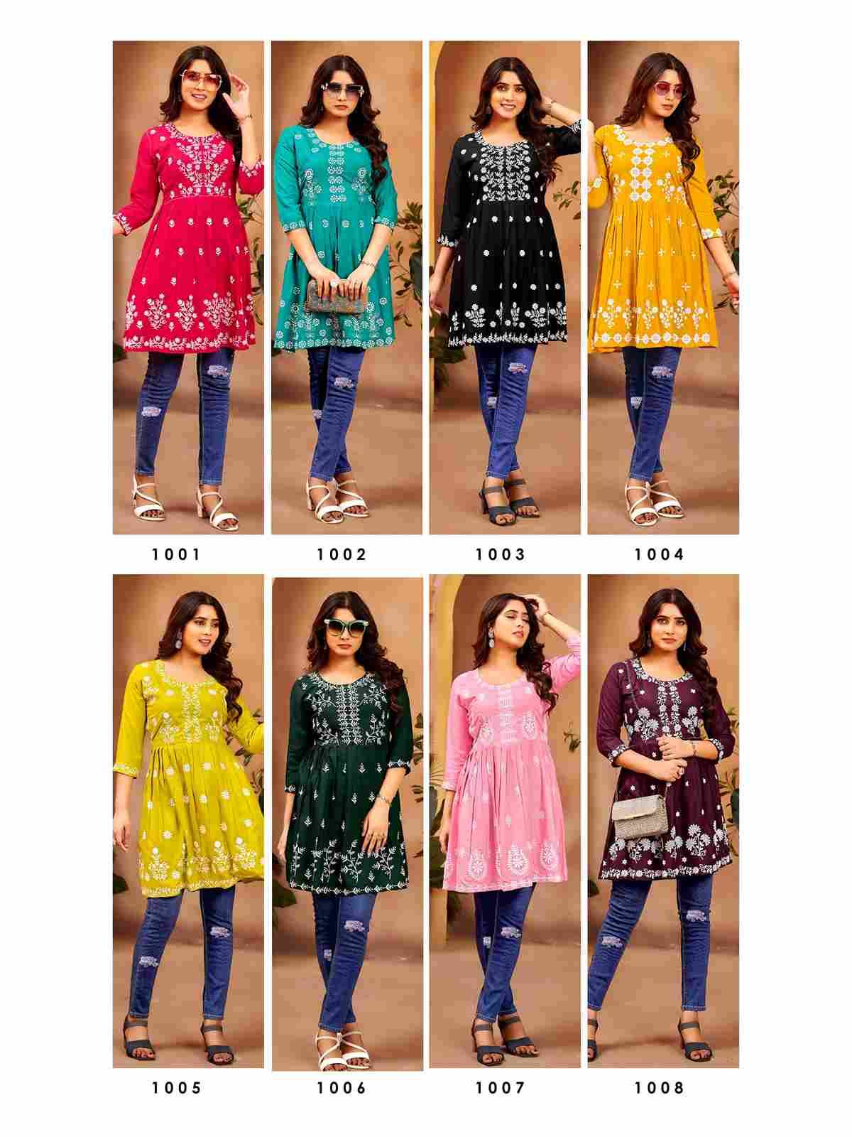 Nazakat By Krishna Trendz 1001 To 1008 Series Designer Stylish Fancy Colorful Beautiful Party Wear & Ethnic Wear Collection Rayon Slub Kurtis At Wholesale Price