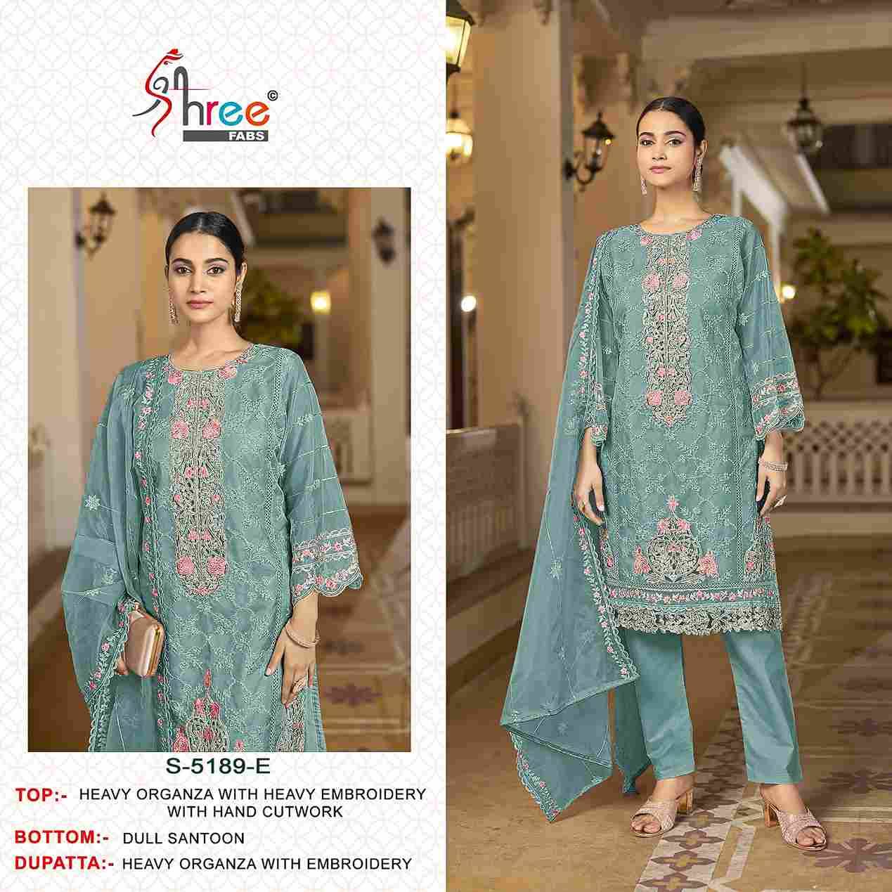 Shree Fabs Hit Design S-5189 Colours Vol-2 By Shree Fabs S-5189-E To S-5189-H Series Beautiful Stylish Pakistani Suits Fancy Colorful Casual Wear & Ethnic Wear & Ready To Wear Heavy Organza Embroidery Dresses At Wholesale Price