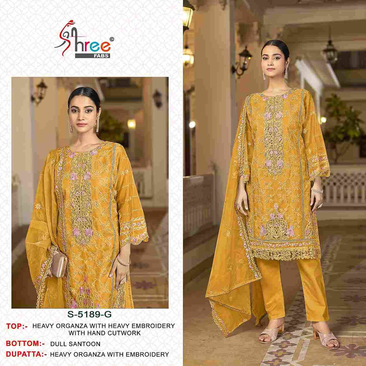 Shree Fabs Hit Design S-5189 Colours Vol-2 By Shree Fabs S-5189-E To S-5189-H Series Beautiful Stylish Pakistani Suits Fancy Colorful Casual Wear & Ethnic Wear & Ready To Wear Heavy Organza Embroidery Dresses At Wholesale Price