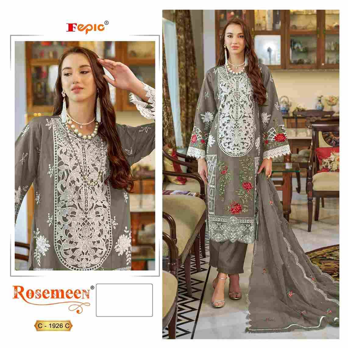 Fepic 1926 Colours By Fepic 1926-A To 1926-C Series Beautiful Pakistani Suits Colorful Stylish Fancy Casual Wear & Ethnic Wear Organza Embroidered Dresses At Wholesale Price